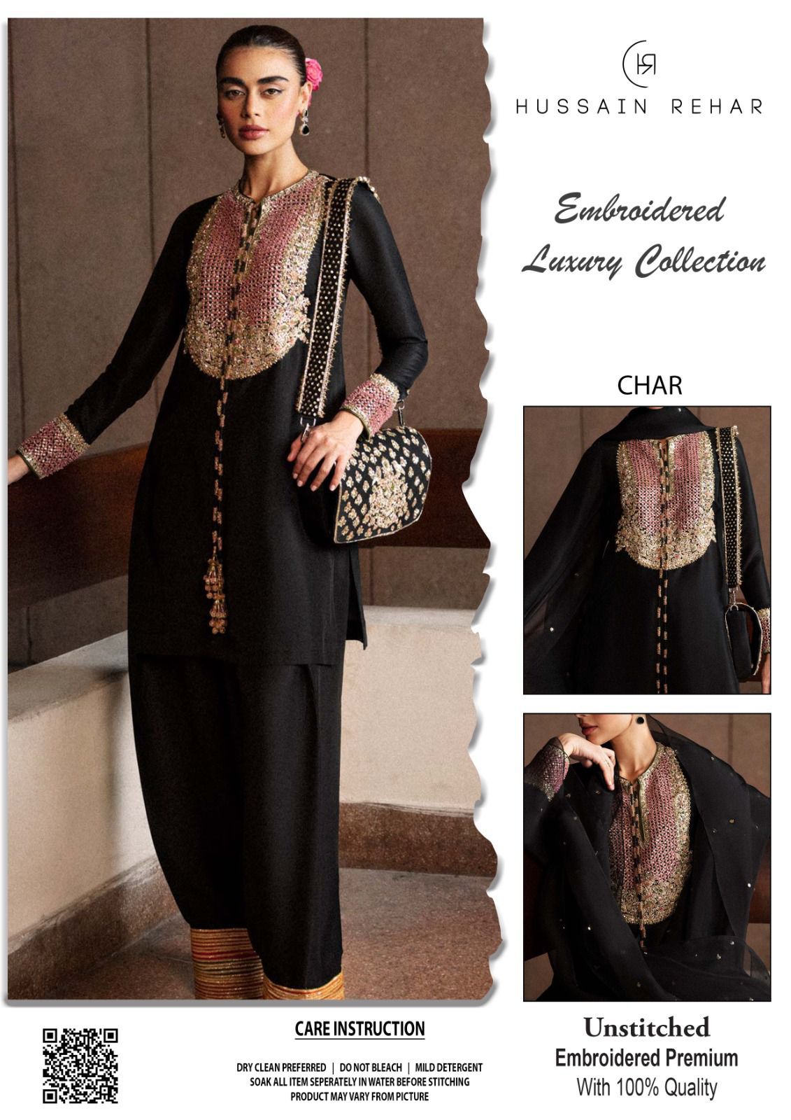HUSSAIN REHAR FORMAL RAW SILK DRESS