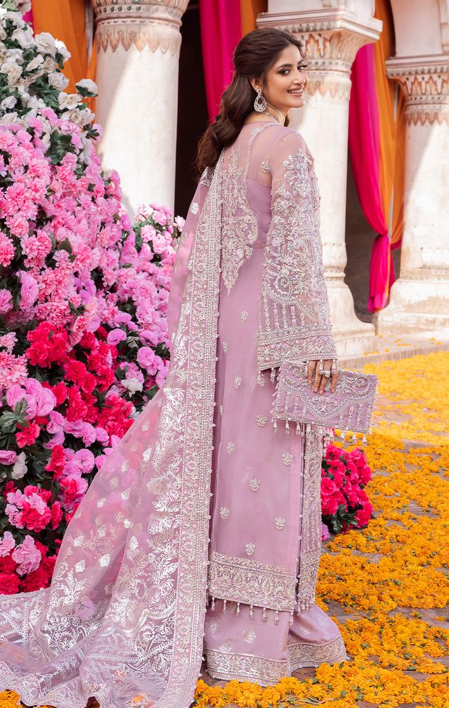 Kanwal Malik Embroidered Luxury Addawork Collection- Lilac