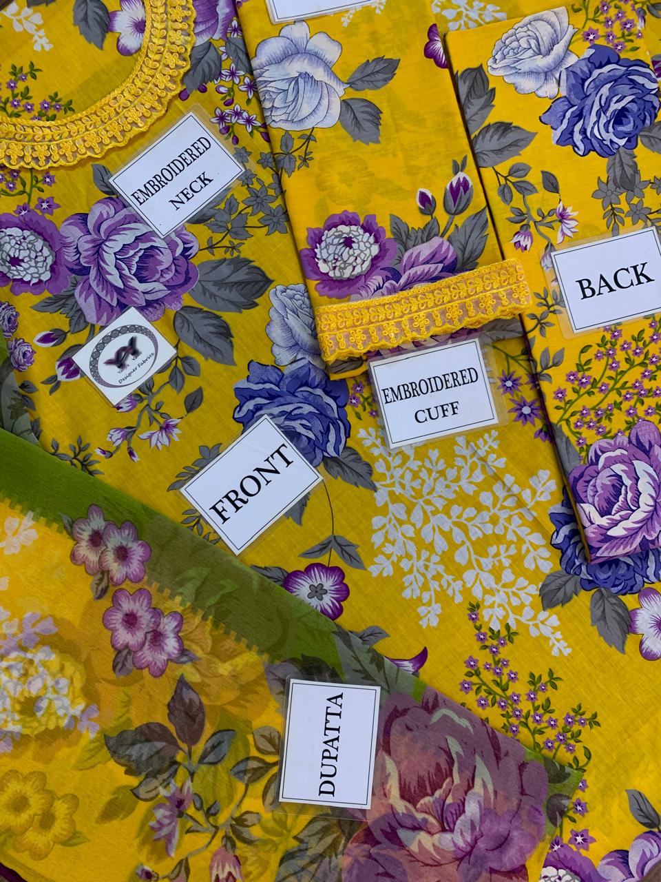 BAROOQUE LUXURY LAWN WITH DIGITAL PRINTED CHIFFON DUPATTA