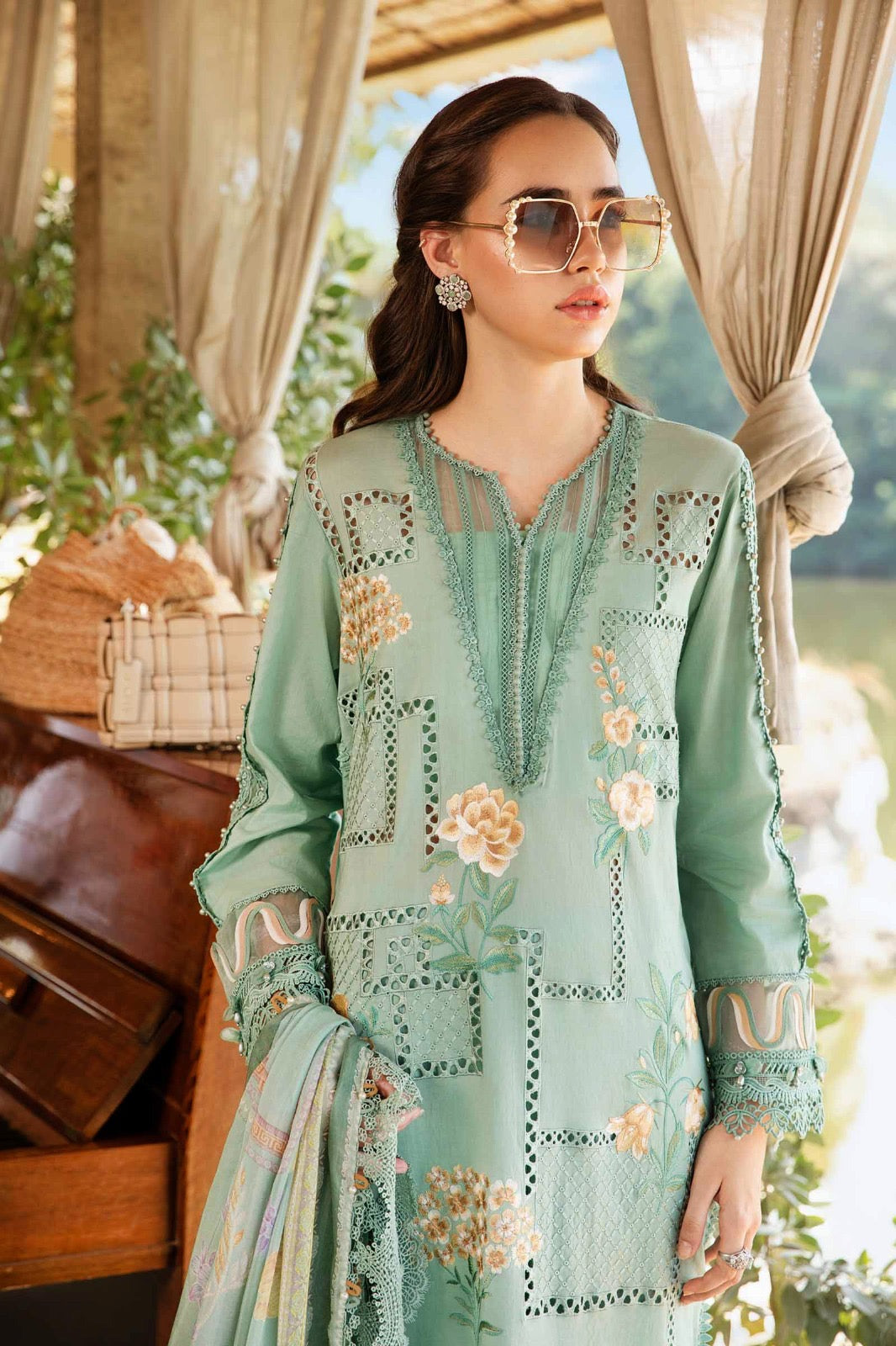 Maria.B Embroidered Chikankari Collection- Pista Green