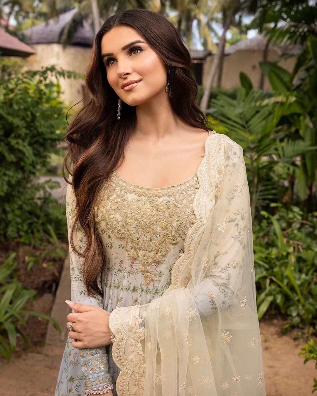 Faiza Saqlain Luxury Lawn Collection Maaxi - Triple Shaded