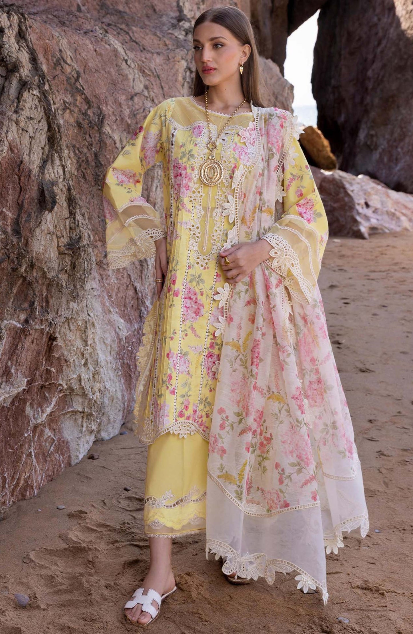 Flow By Crimson Luxury Lawn Collection Collection - Butter Yellow