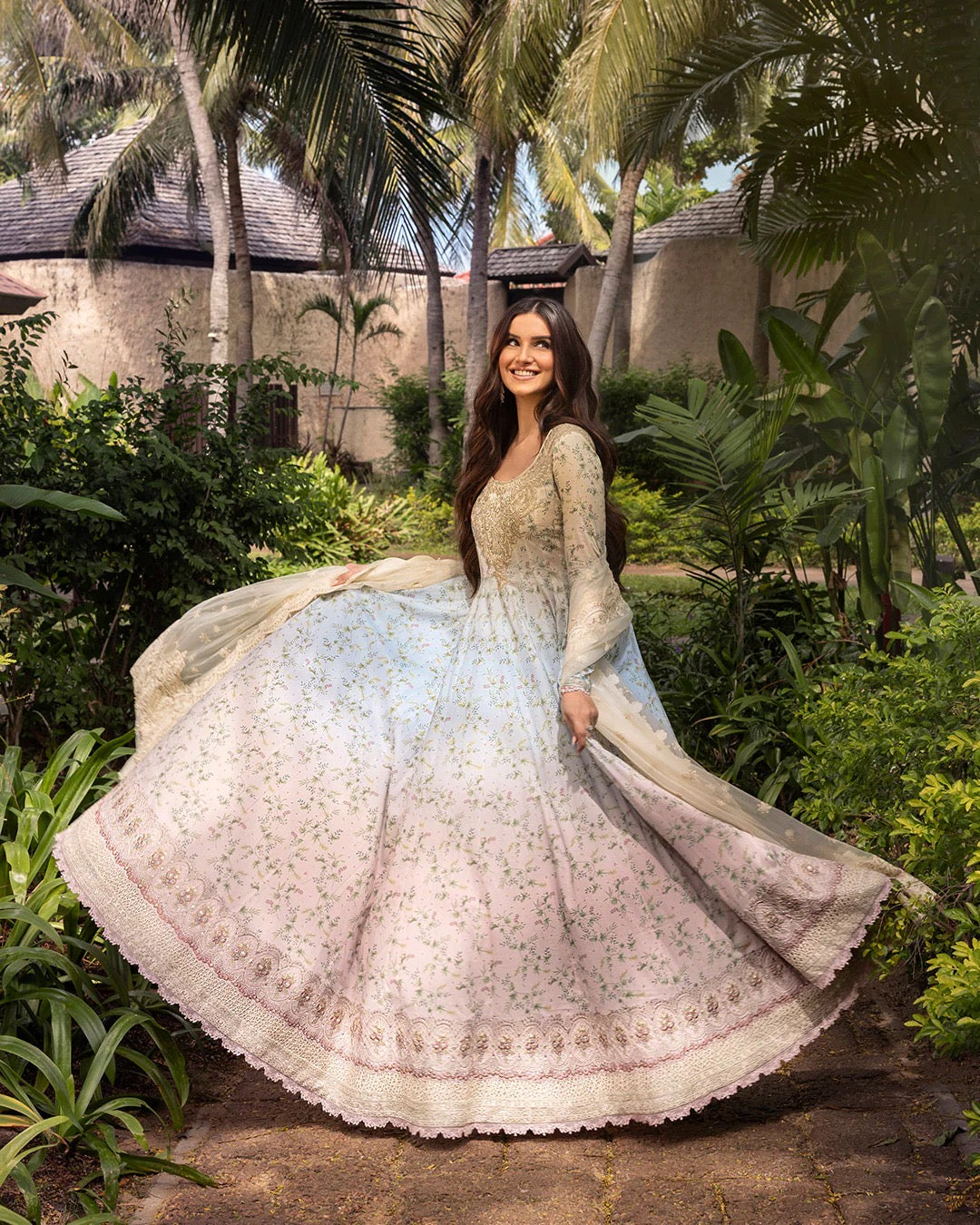 Faiza Saqlain Luxury Lawn Collection Maaxi - Triple Shaded
