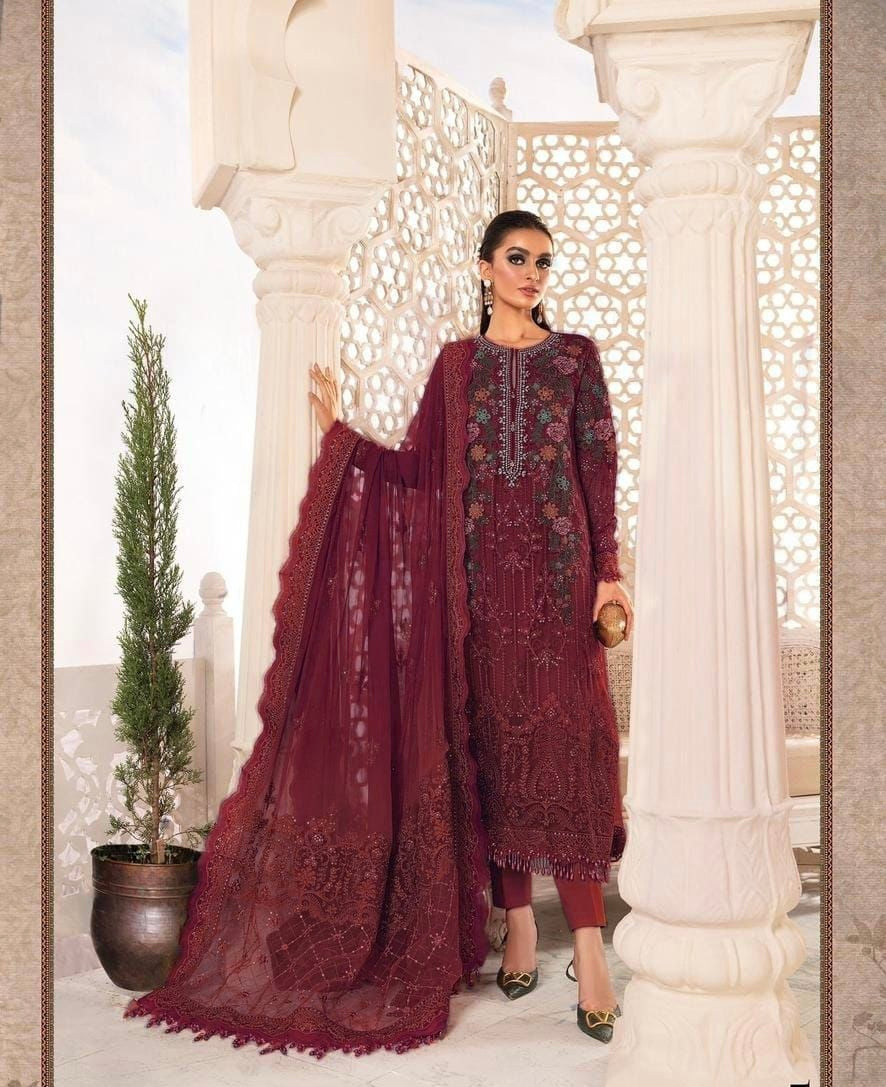 Maria B Chiffon Maroon