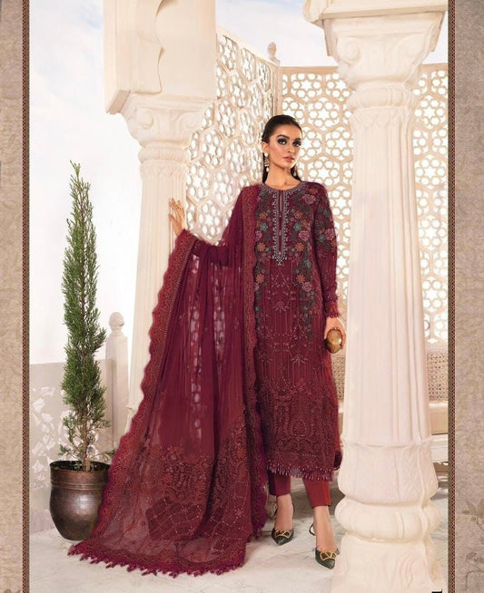 Maria B Chiffon Maroon