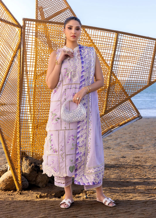 Crimson Flow Luxury Lawn Chikankari Collection- Lilac