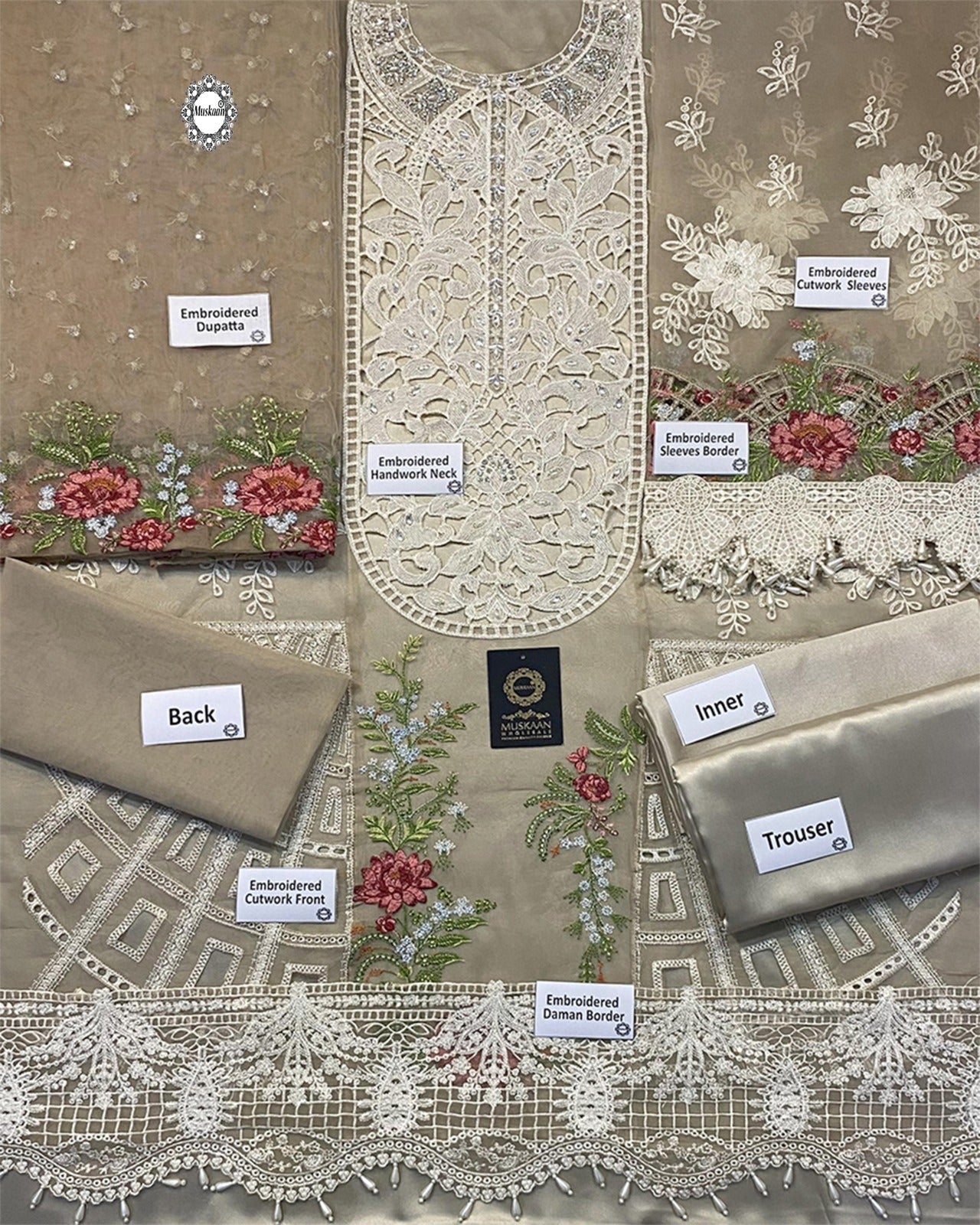 Maria.B Embroidered Formal Wedding Collection- Burnt Sugar