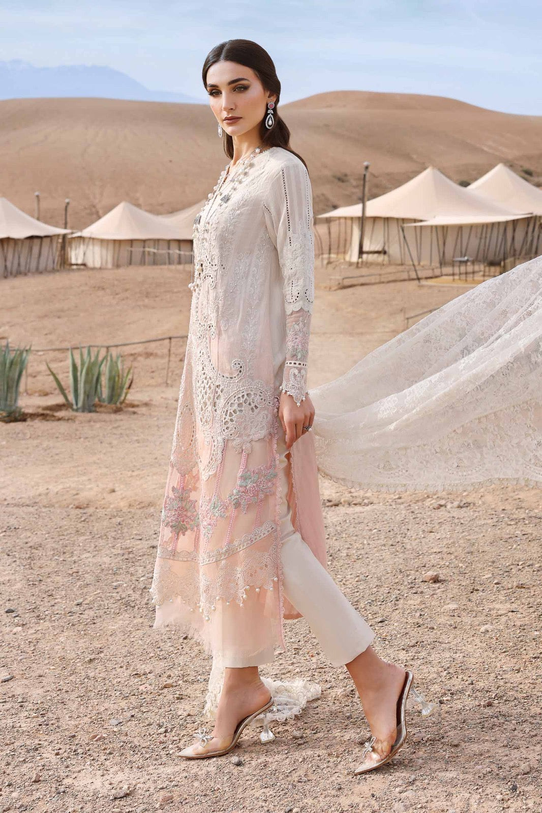 Maria.B Luxury Lawn Embroidered Chikankari Collection- Double Shaded