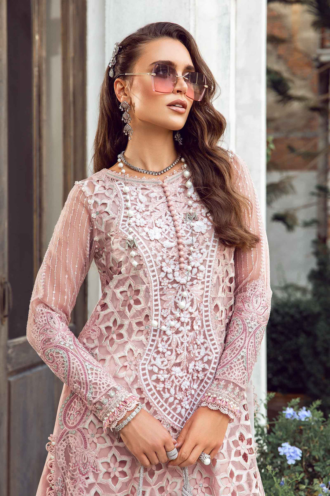 Maria B Embroidered Luxury Lawn Collection- TeaPink