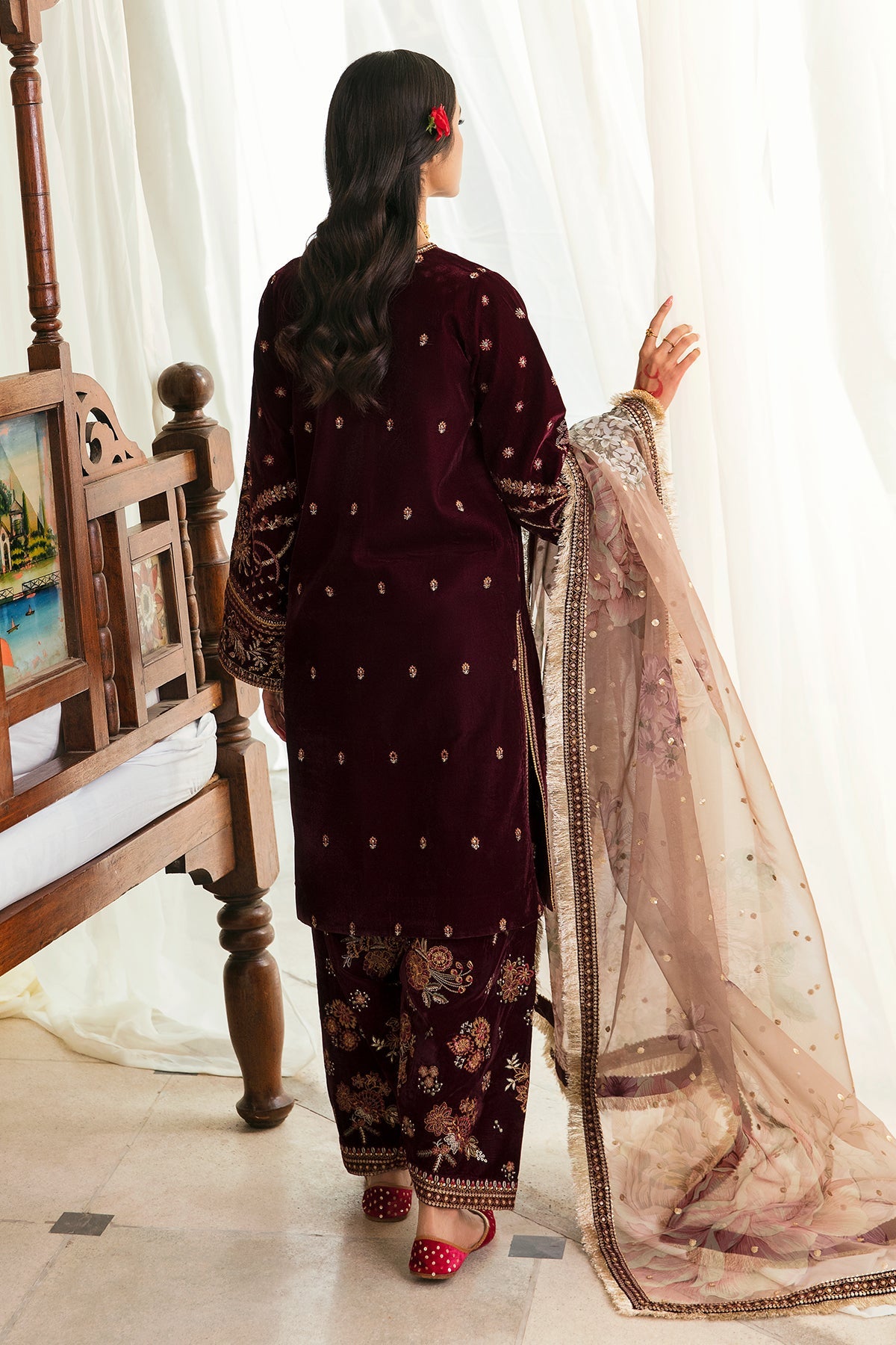 BAROOQ VELVET MAROON