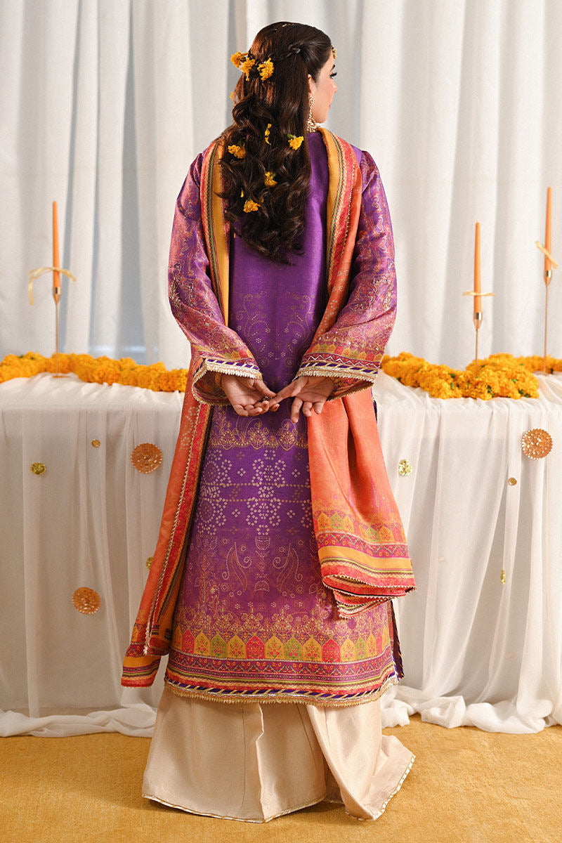 Ansab Jehangir Luxury Digital Printed Swiss lawn Collection - Purple Gold