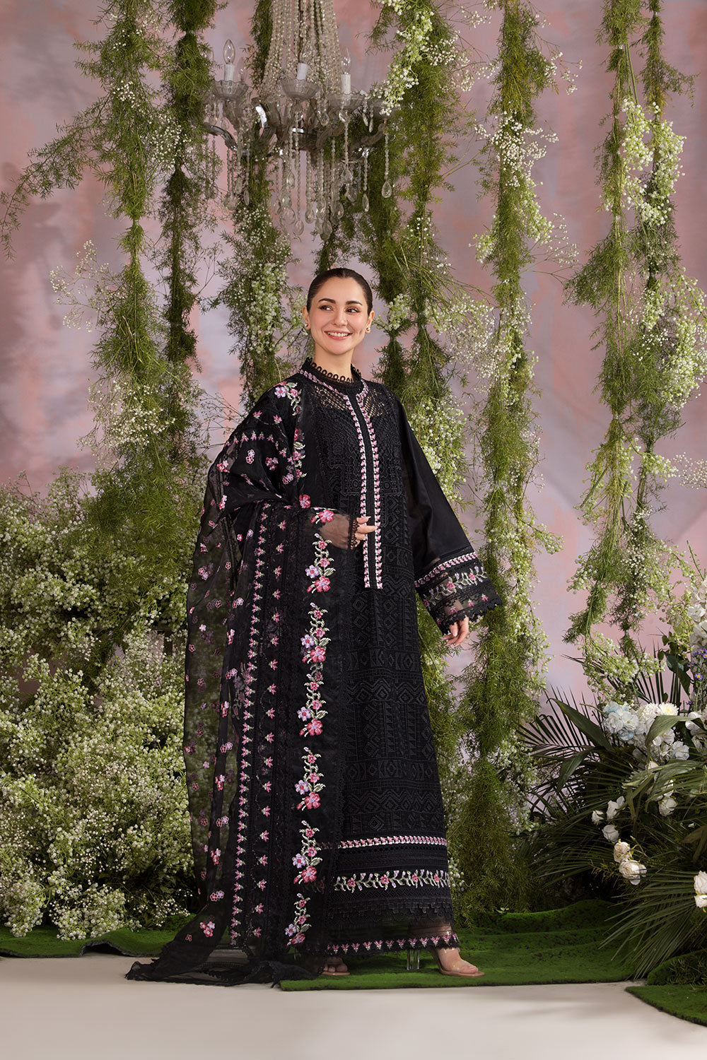 Sobia Nazir Embroidered Luxury Chikankari Lawn 2025 Collection- Black