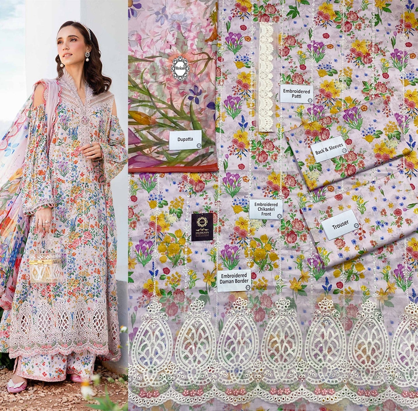 Maria.B Mprints 2025 Pure Lawn Collection - 7A