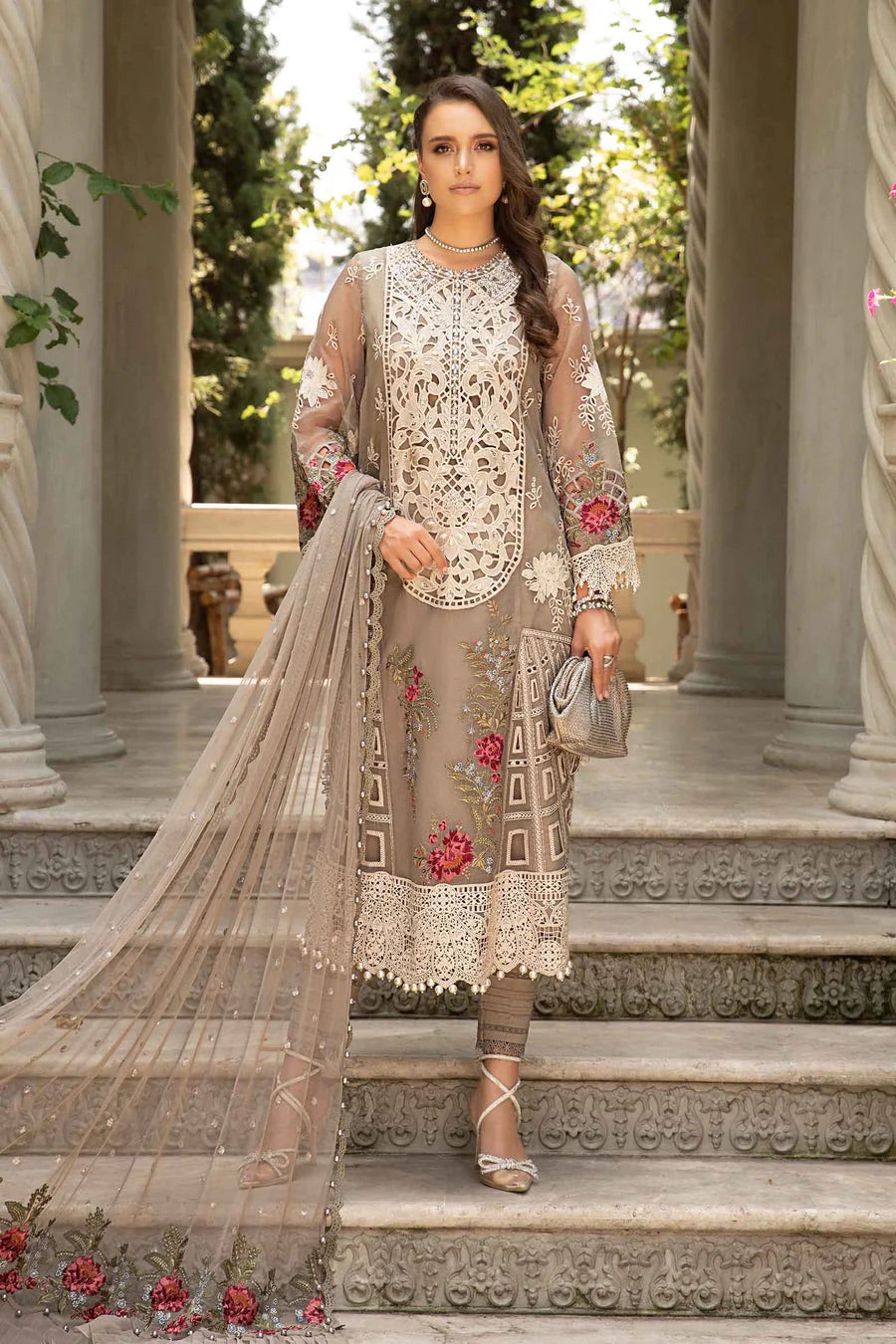 Maria.B Embroidered Formal Wedding Collection- Burnt Sugar