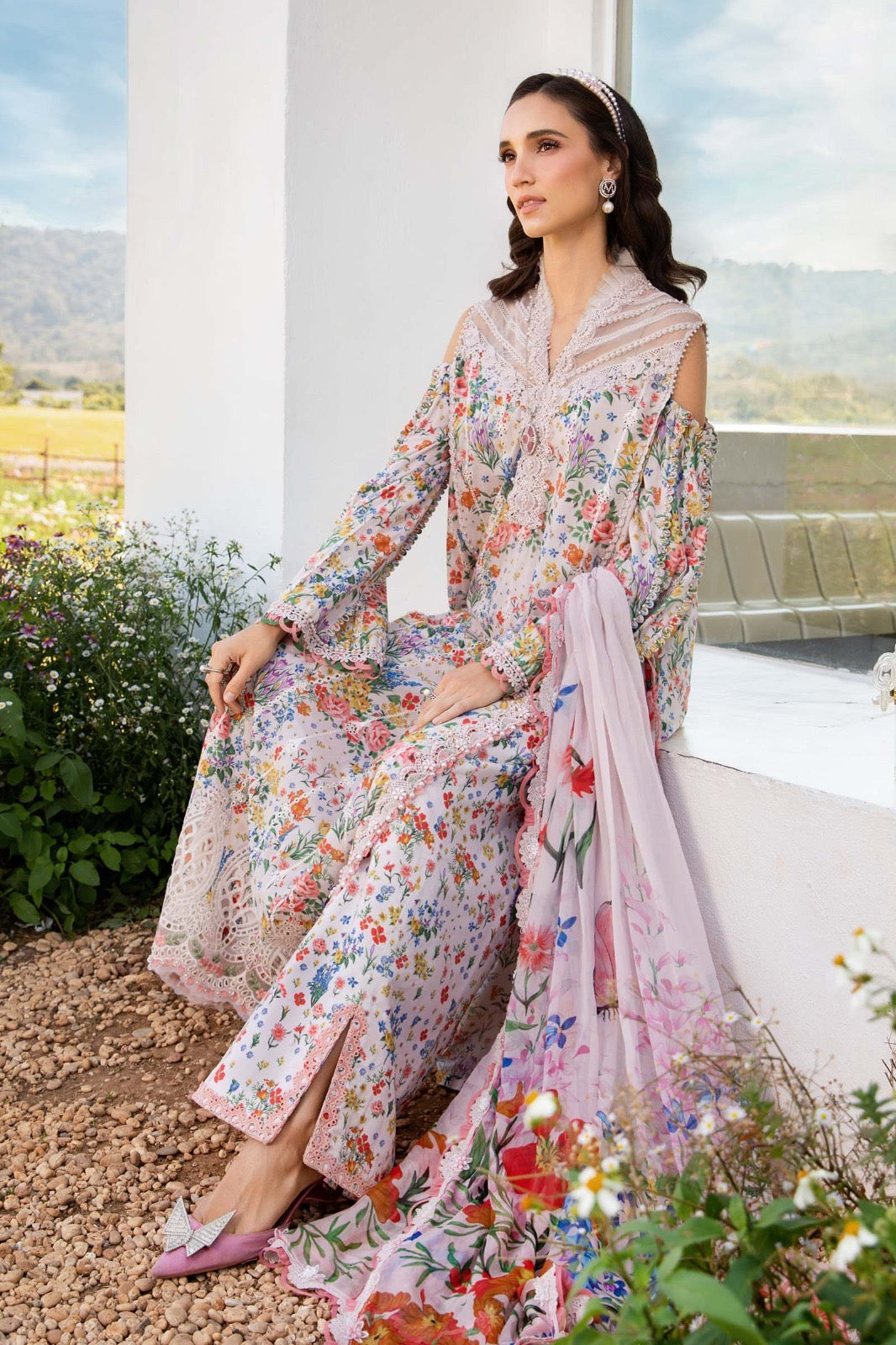 Maria.B Mprints 2025 Pure Lawn Collection - 7A