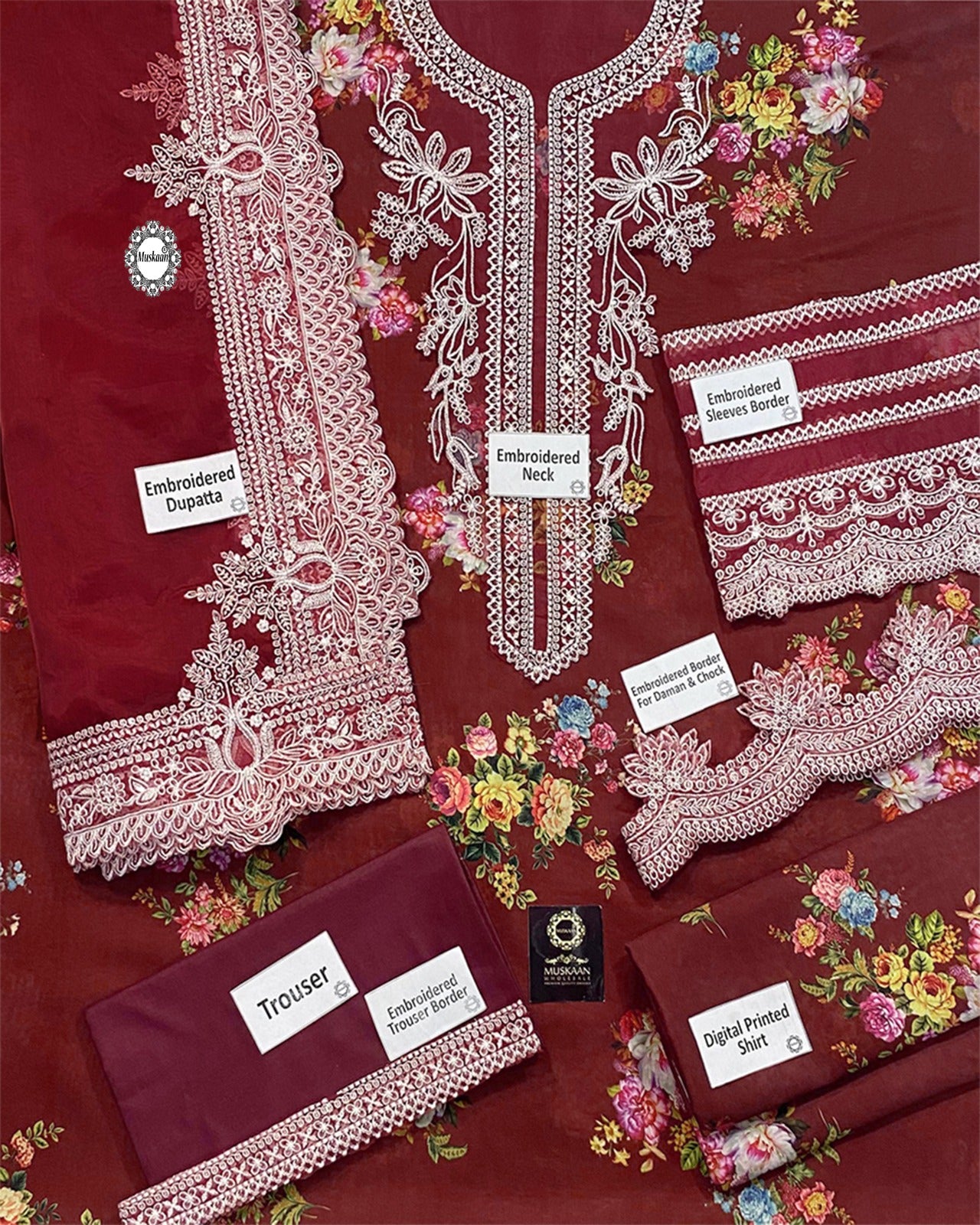 Crimson Luxury Swiss Lawn