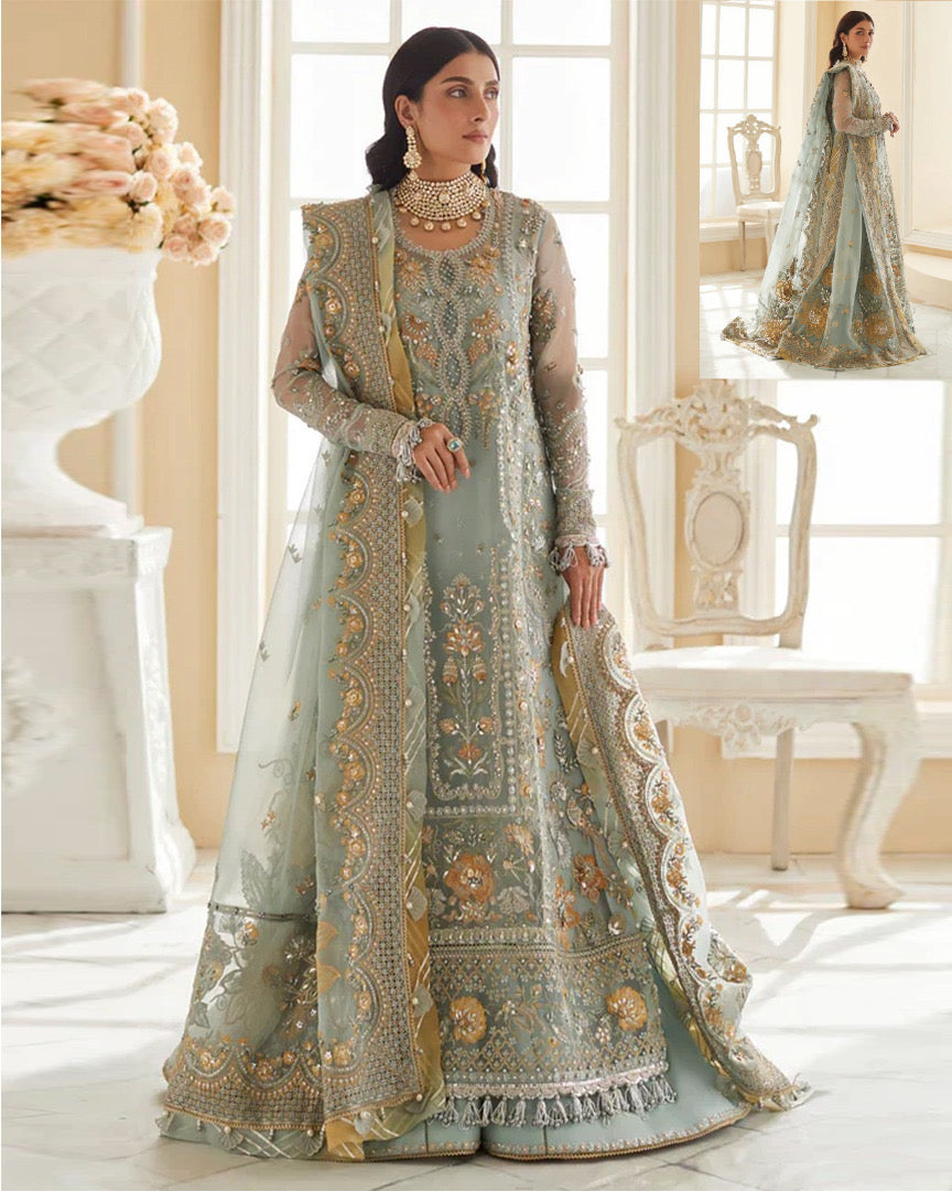 Elaan Embroidered Formal Wedding Collection – Sea Salt
