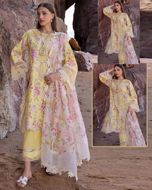 Flow By Crimson Luxury Lawn Collection Collection - Butter Yellow