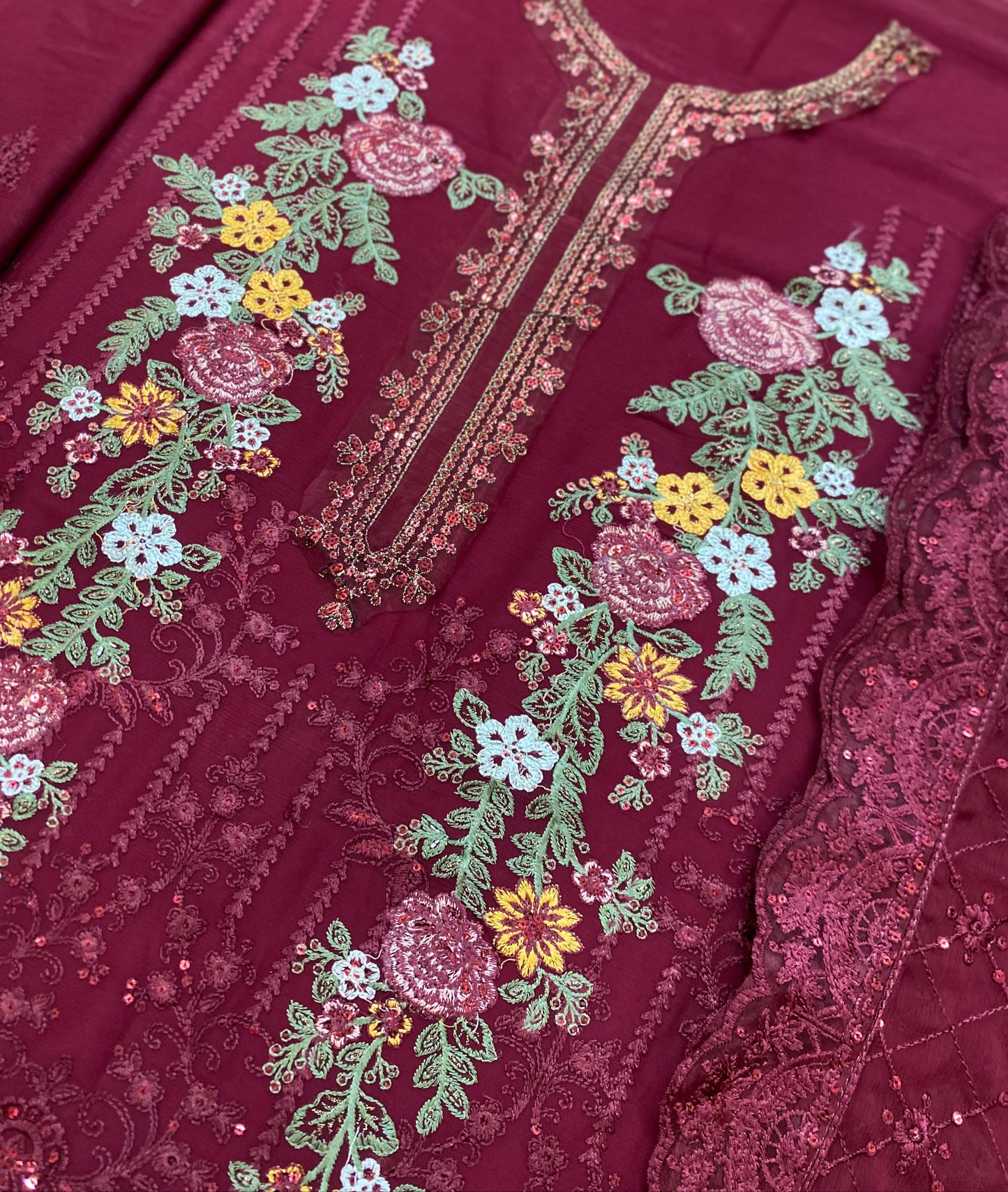 Maria B Chiffon Maroon