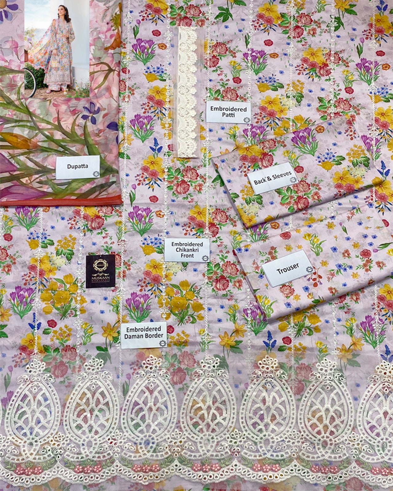 Maria.B Mprints 2025 Pure Lawn Collection - 7A