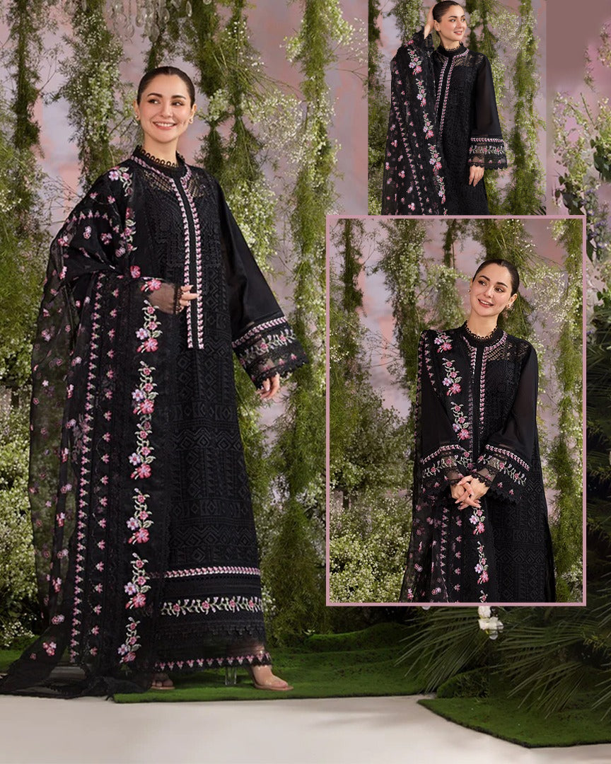 Sobia Nazir Embroidered Luxury Chikankari Lawn 2025 Collection- Black