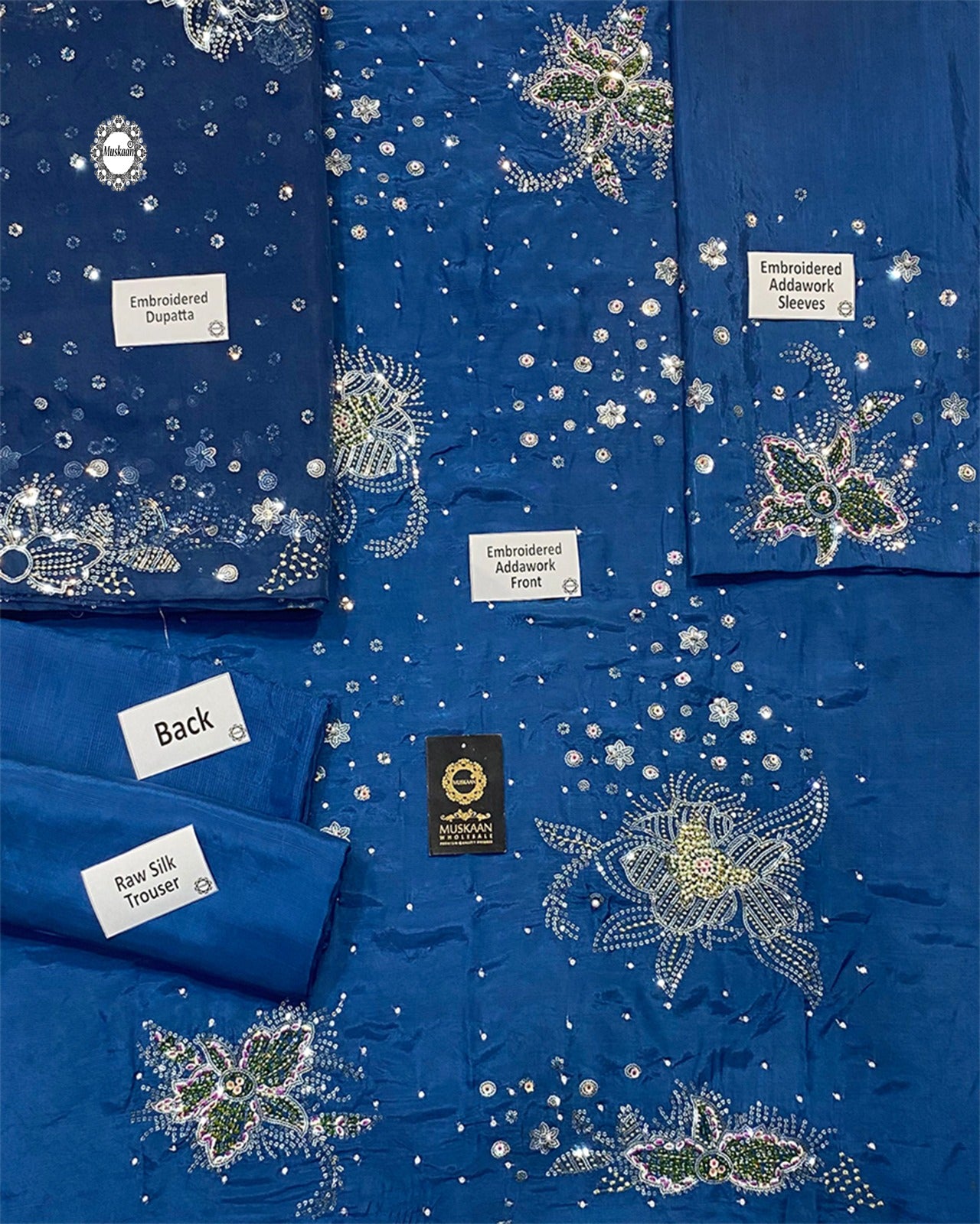 Nureh Luxury Handwork Formal Wedding Collection- Teal Blue