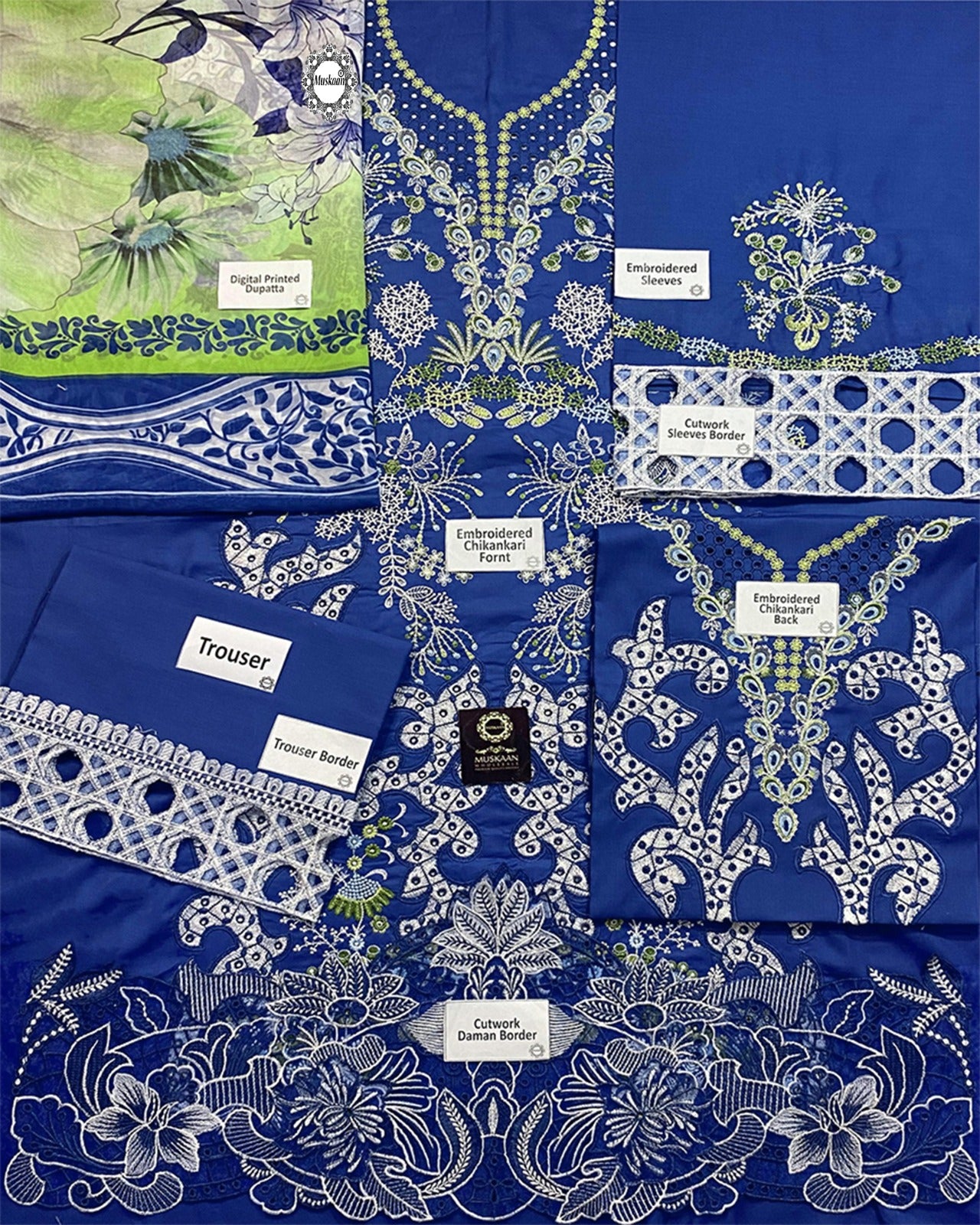 Mushq Embroidered Chikankari Lawn
