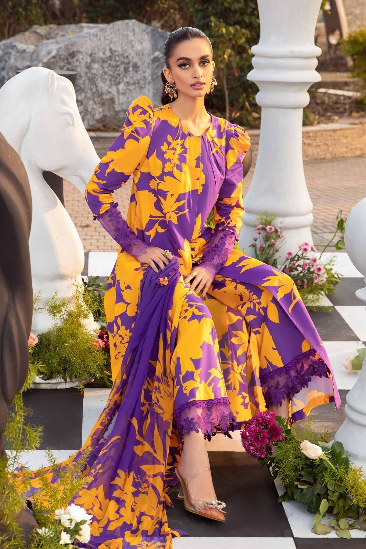 Maria B MPrints Digital Printed Swiss lawn