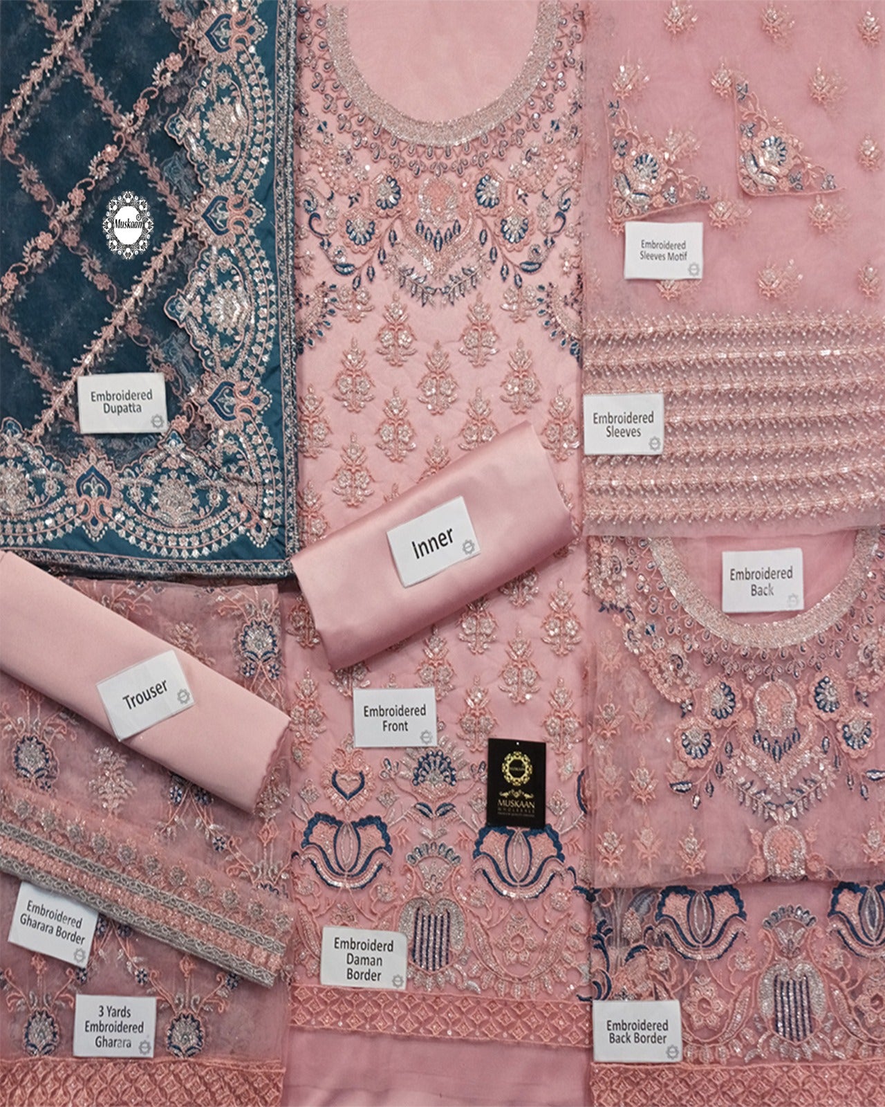 Faiza Saqlain Formal Wedding Collection- Tea Pink
