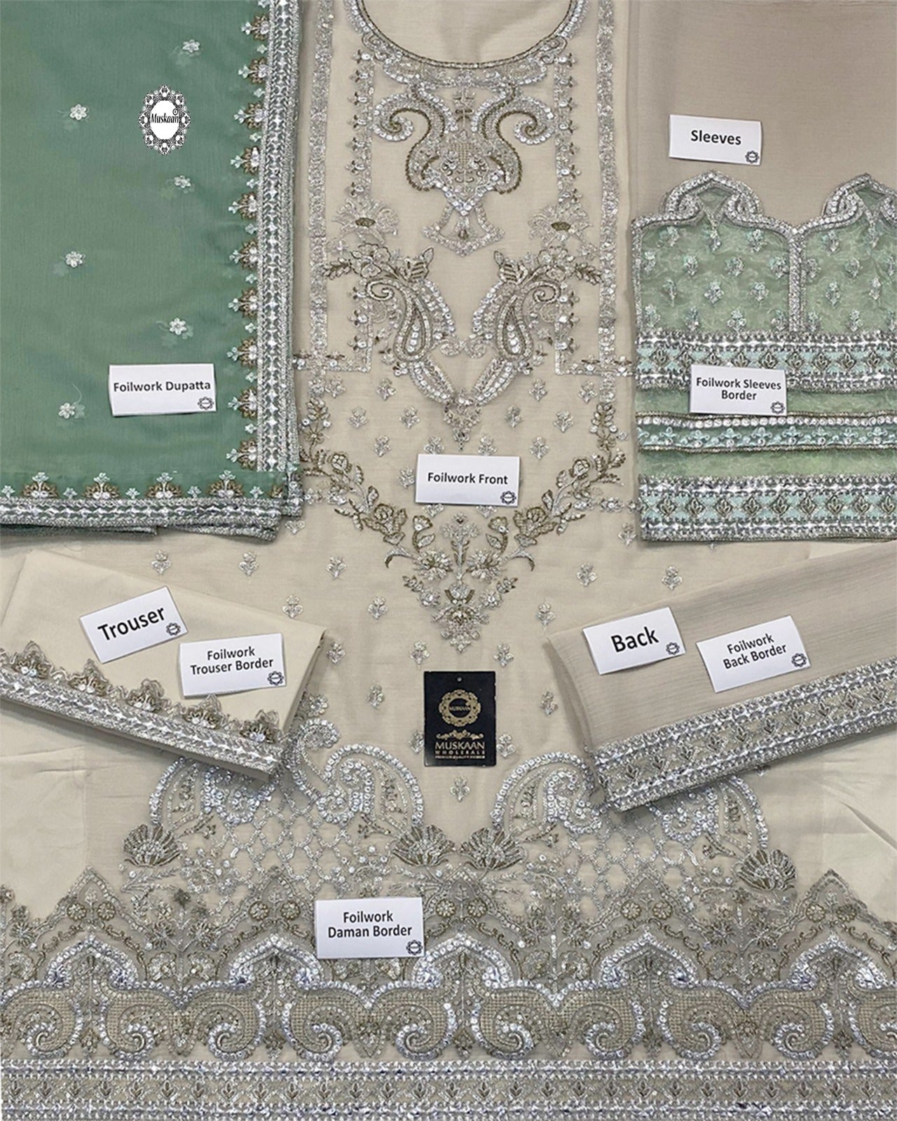 Imrozia Foilwork Formal Wedding Collection- Skin & Pista
