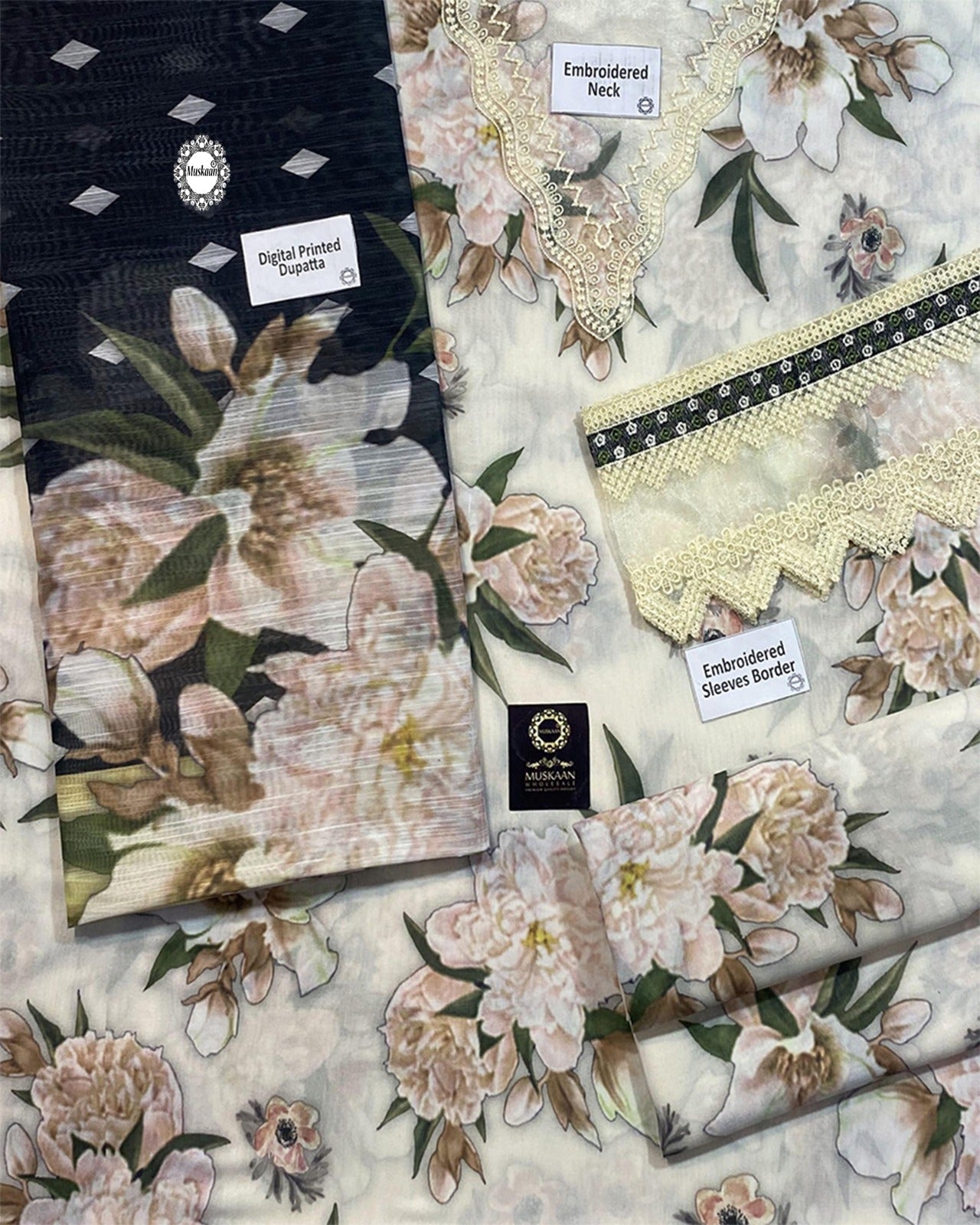 Baroque Digital Printed Swiss lawn