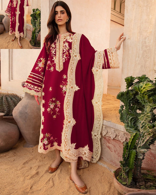 Crimson Luxury Swiss Lawn