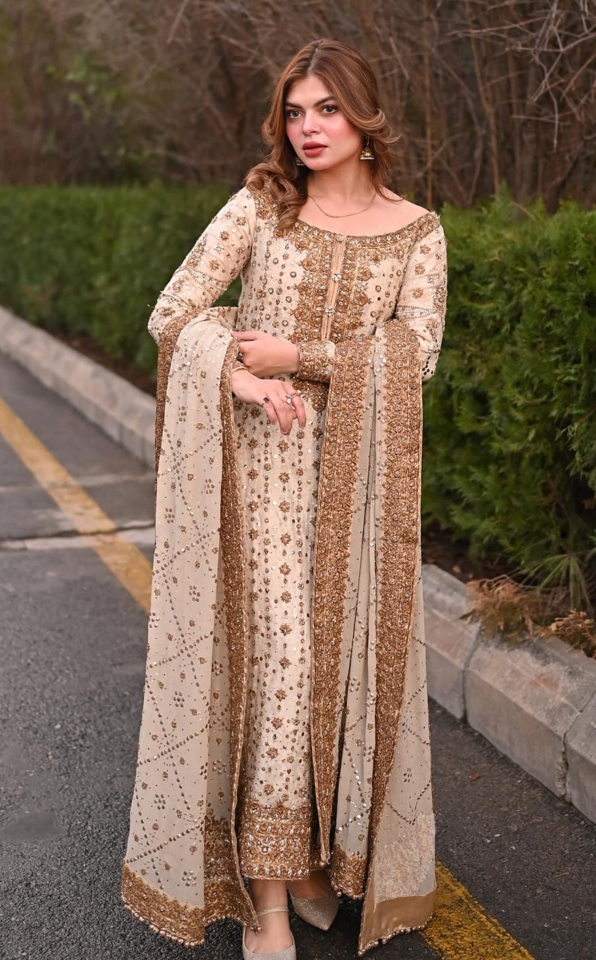 Haris Shakeel Exclusive Luxury Formal Wedding Collection- Off White