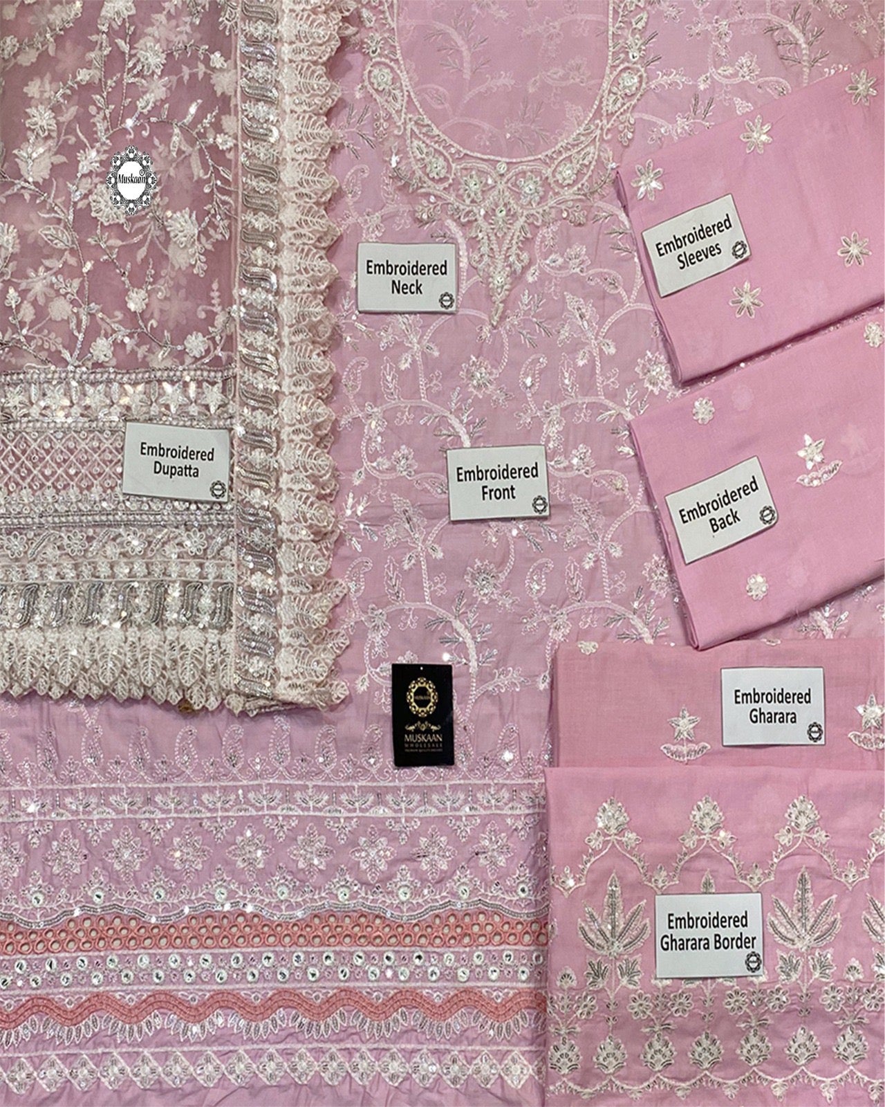Faiza Saqlian Zinnia Luxury Chikankari Lawn Collection - Pink