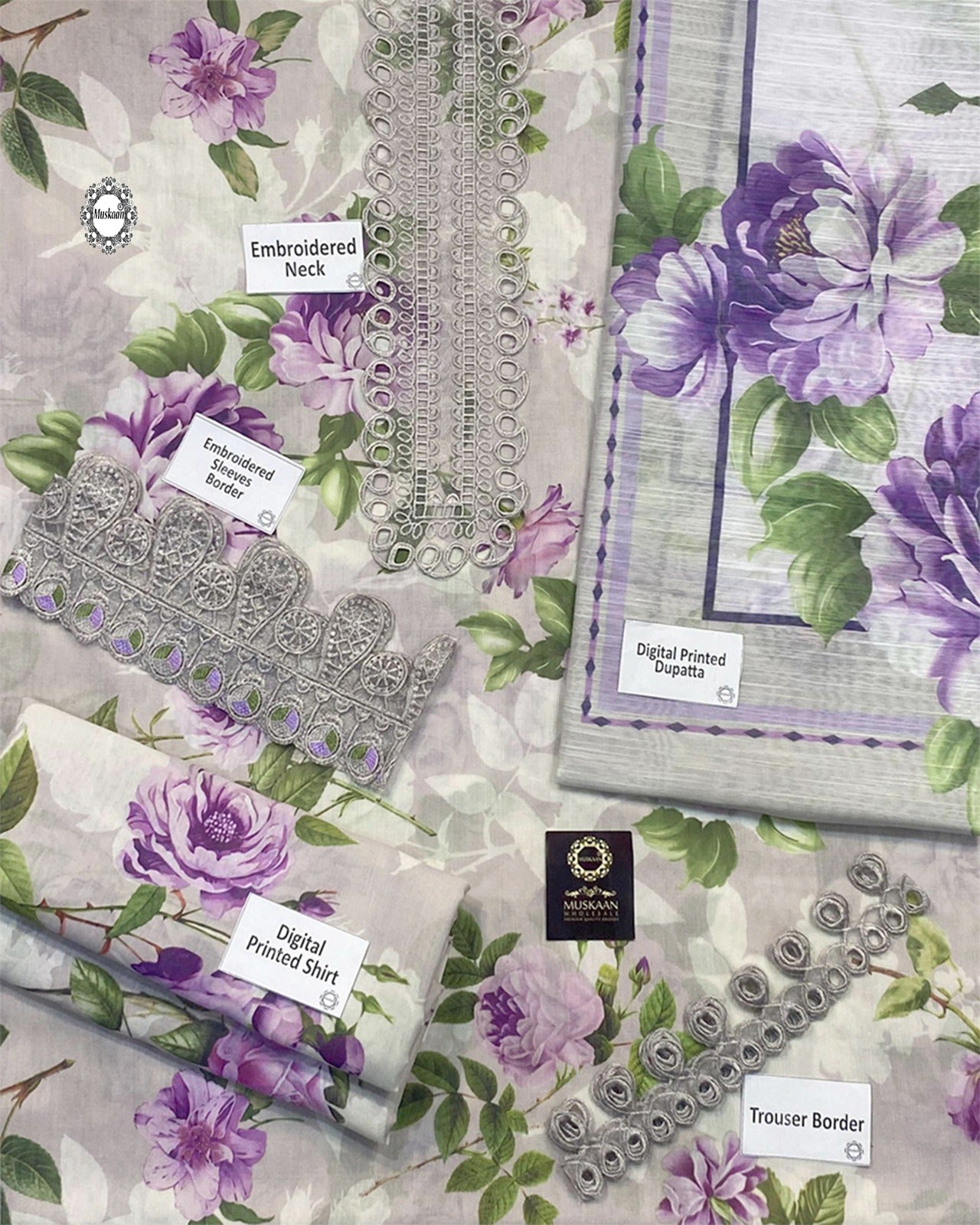 Baroque Digital Printed Swiss Lawn
