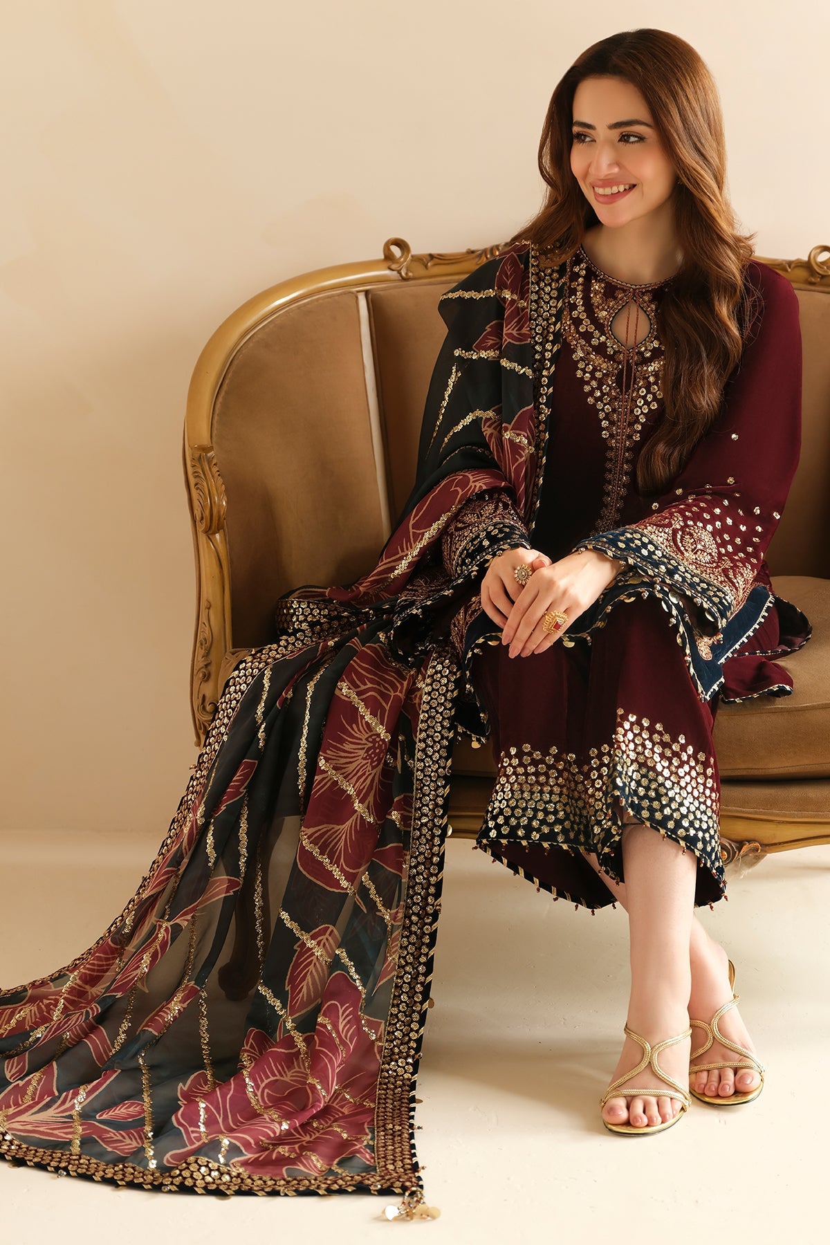 Jazmin Velvet Wedding Formals Collection- Maroon & Teal Blue