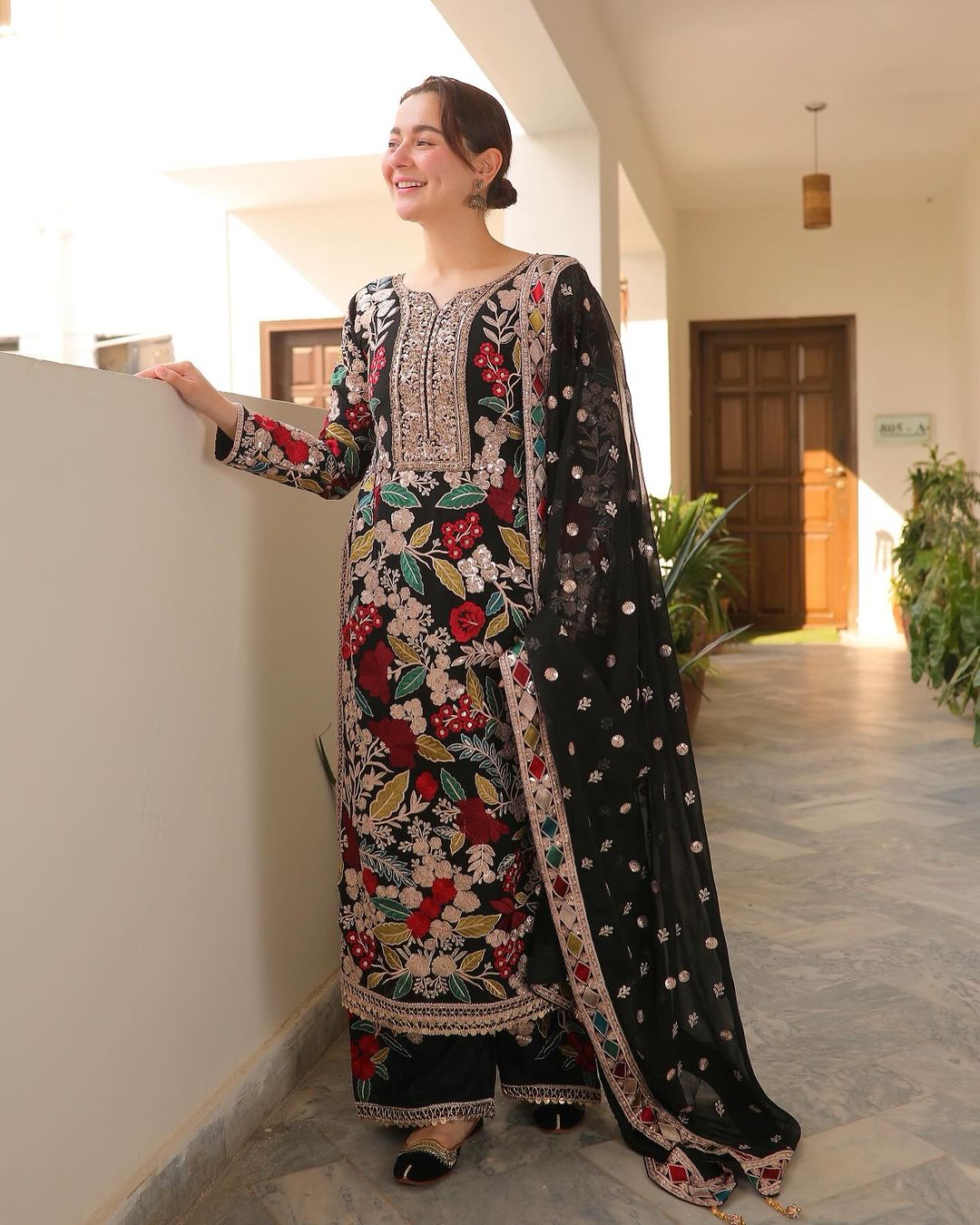 Hastens Embroidered Luxury Lawn Collection Black RangBarang