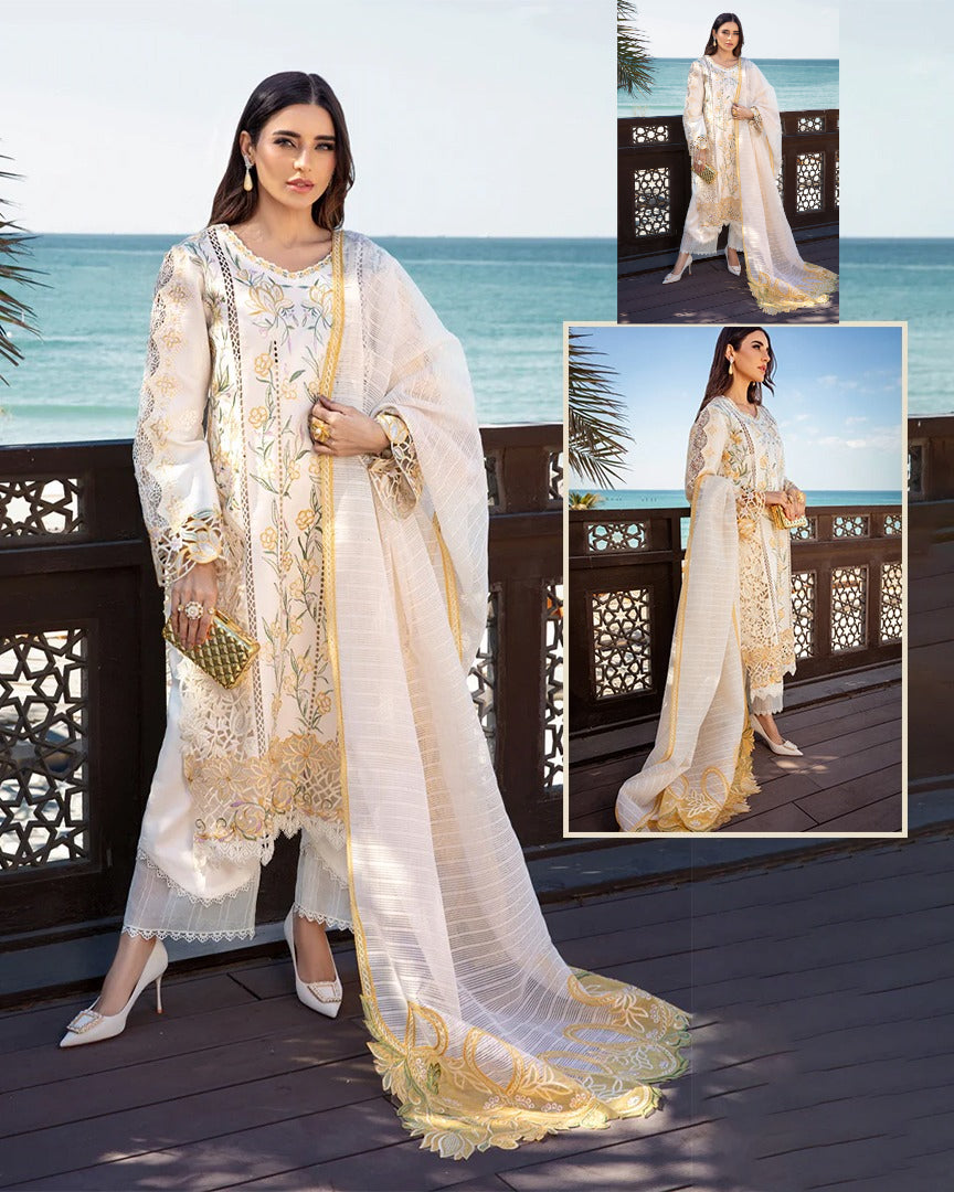 Rang Rasiya Embroidered Premium Luxury Chikankari Lawn Collection- White