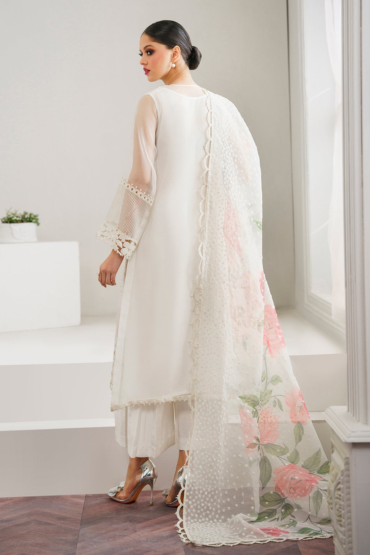Baroque Wedding Festive Edit Collection -Off White Sequined