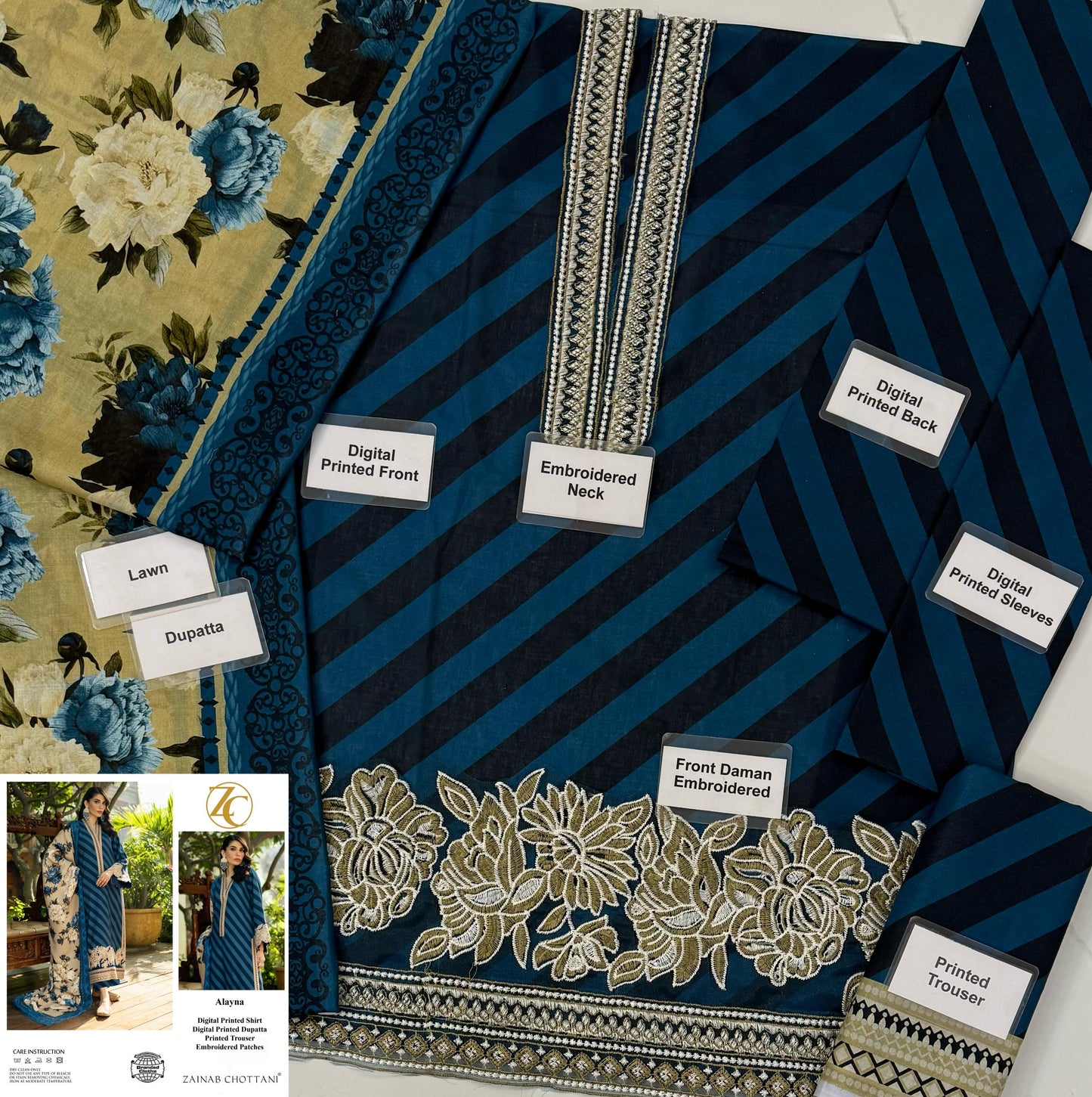 Zainab Chottani Lawn Dupatta