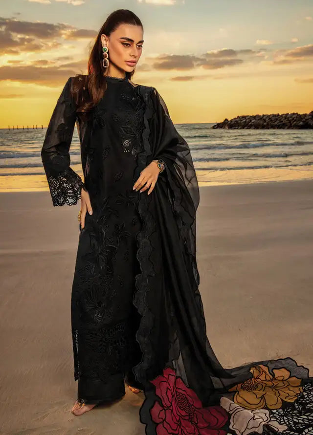 Rang Rasiya Luxury Chikankari Lawn Collection- Black