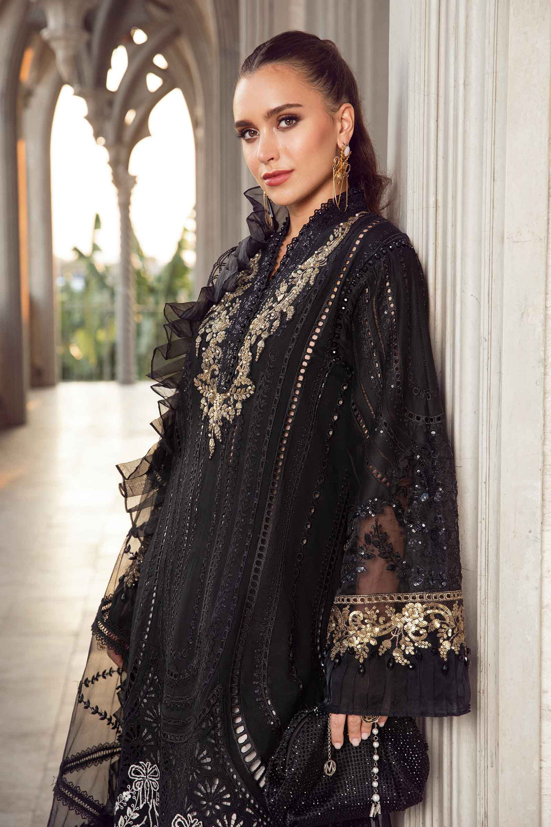 Maria.B Embroidered Chikankari Luxury Lawn Collection- Black