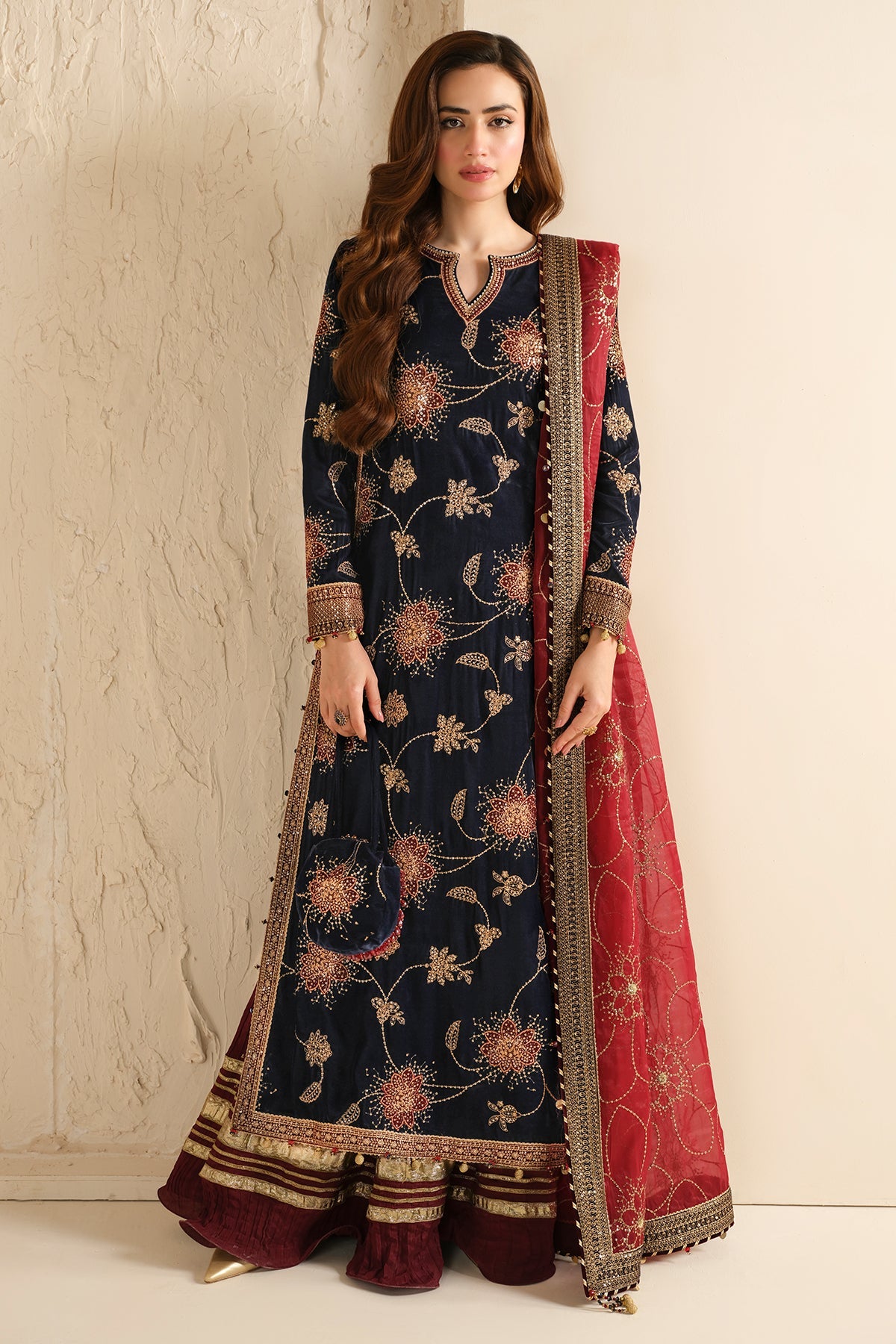 Jazmin Velvet Wedding Collection- Navy Blue
