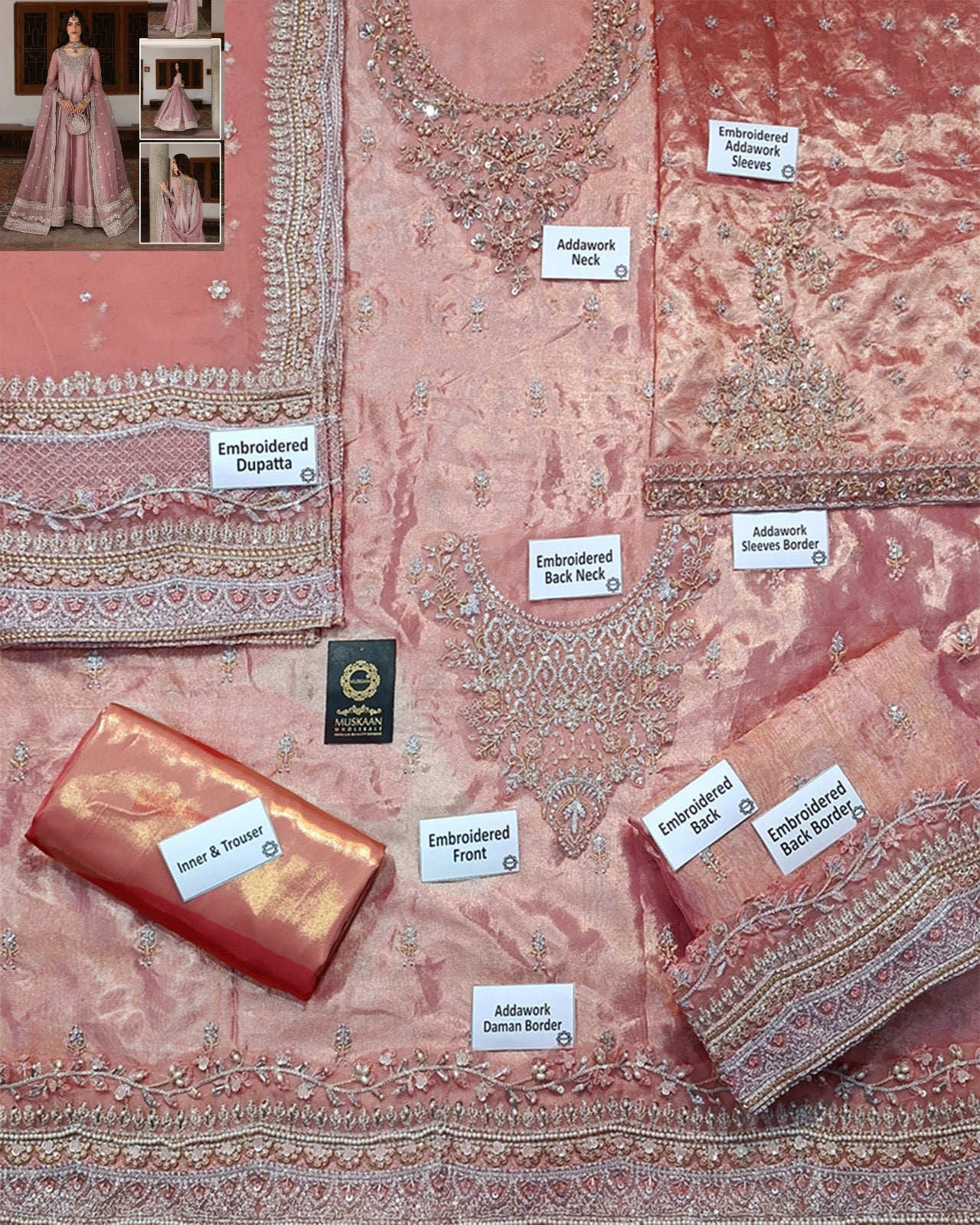 Faiza Saqlain Luxury Formals Wedding Maaxi -Tea Pink