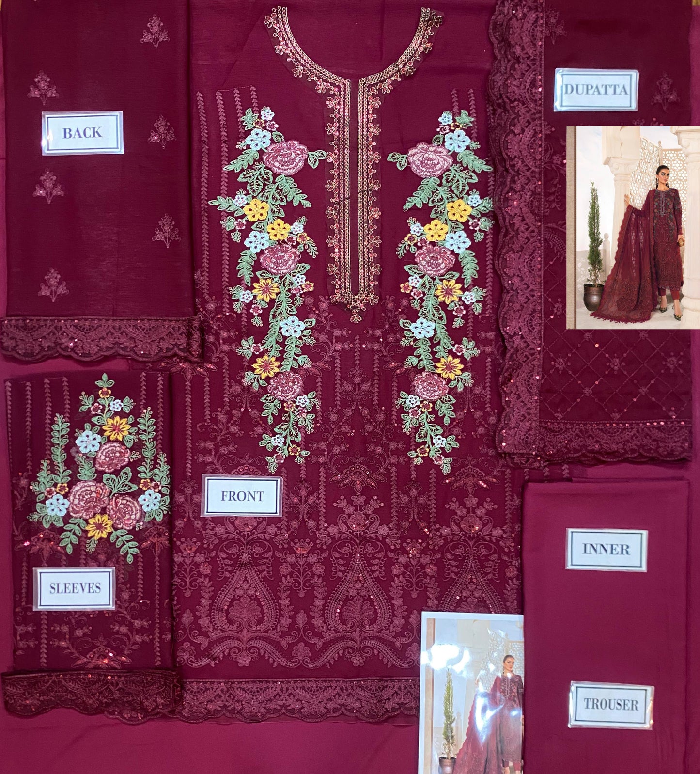 Maria B Chiffon Maroon