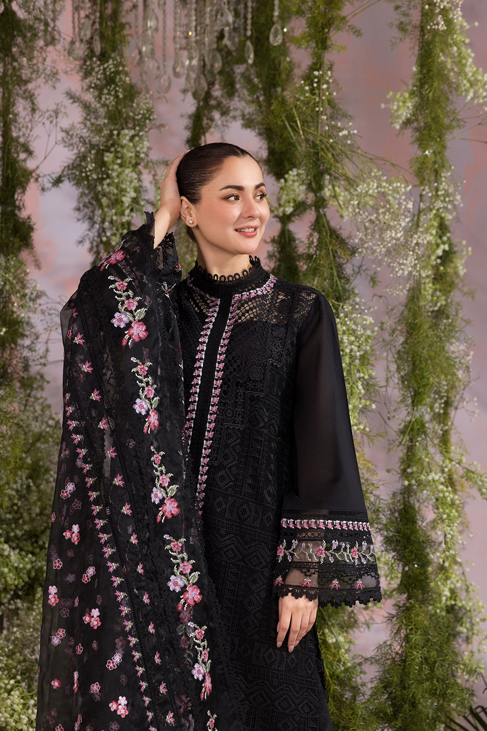 Sobia Nazir Embroidered Luxury Chikankari Lawn 2025 Collection- Black