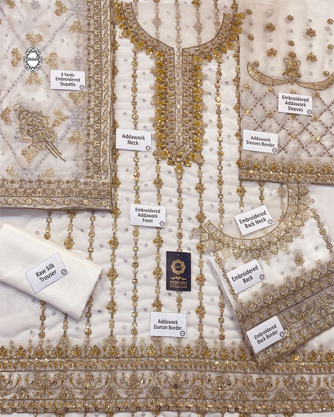 Haris Shakeel Exclusive Luxury Formal Wedding Collection- Off White