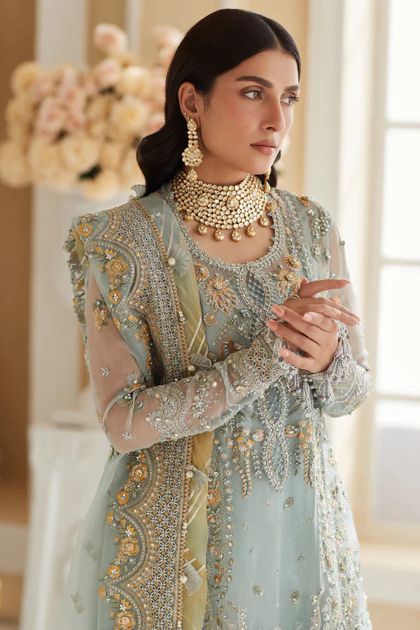 Elaan Embroidered Formal Wedding Collection – Sea Salt