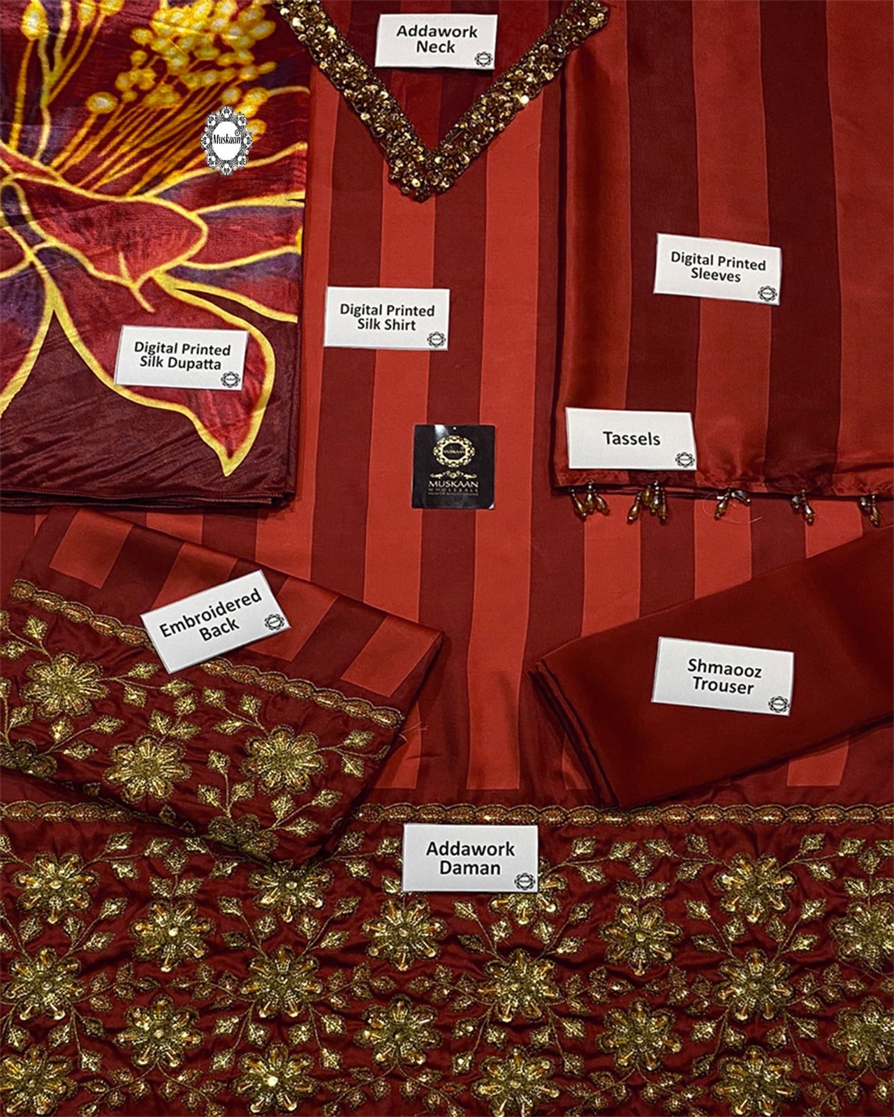 Lulusar Morich Silk Formal Wedding Collection -Maroon
