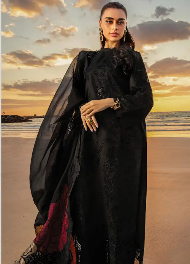 Rang Rasiya Luxury Chikankari Lawn Collection- Black